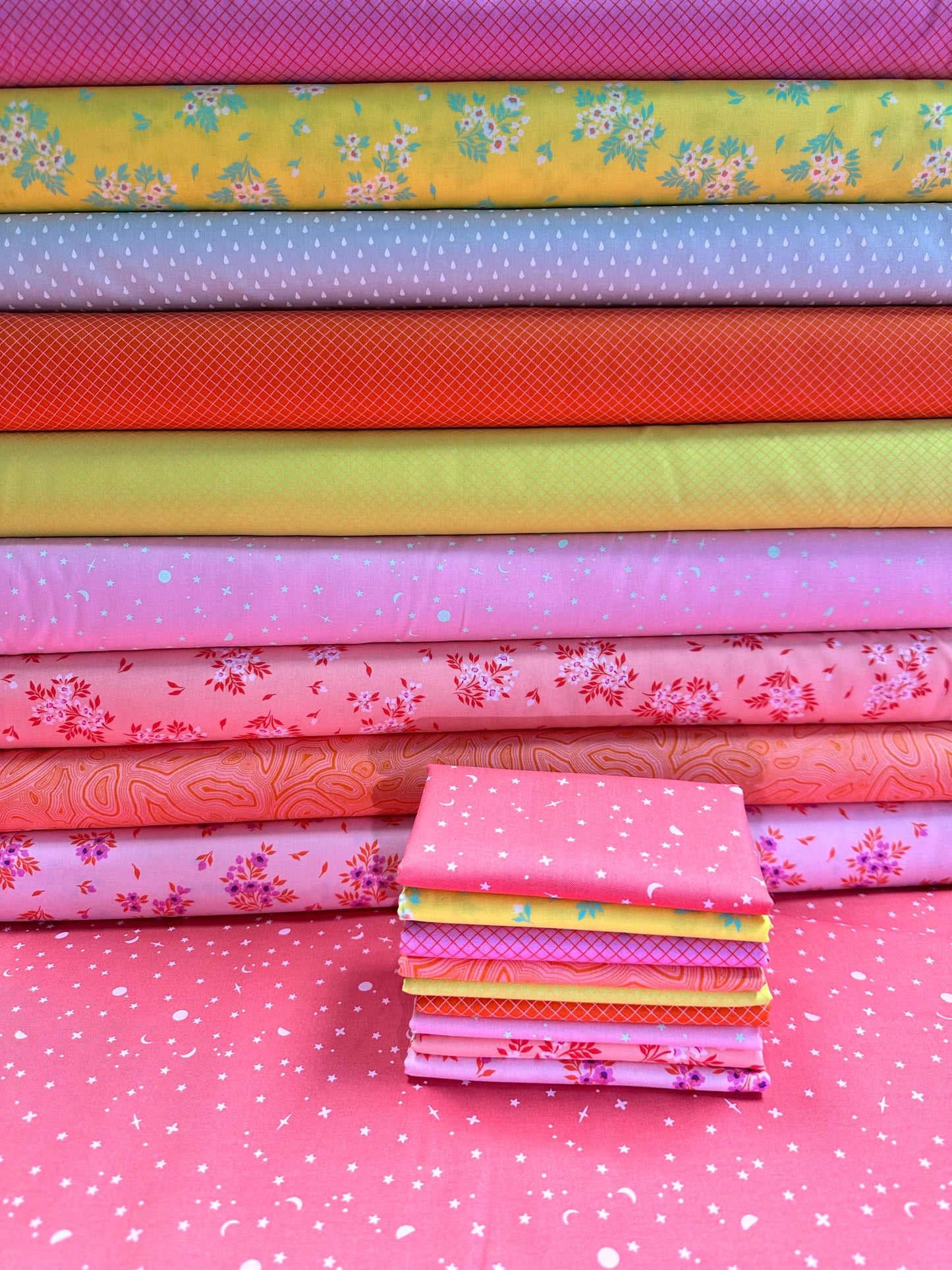 Sweet Stitchers Sew-Along September Kits for Bountiful by Busy Hands Tula Pink True Colors Warm