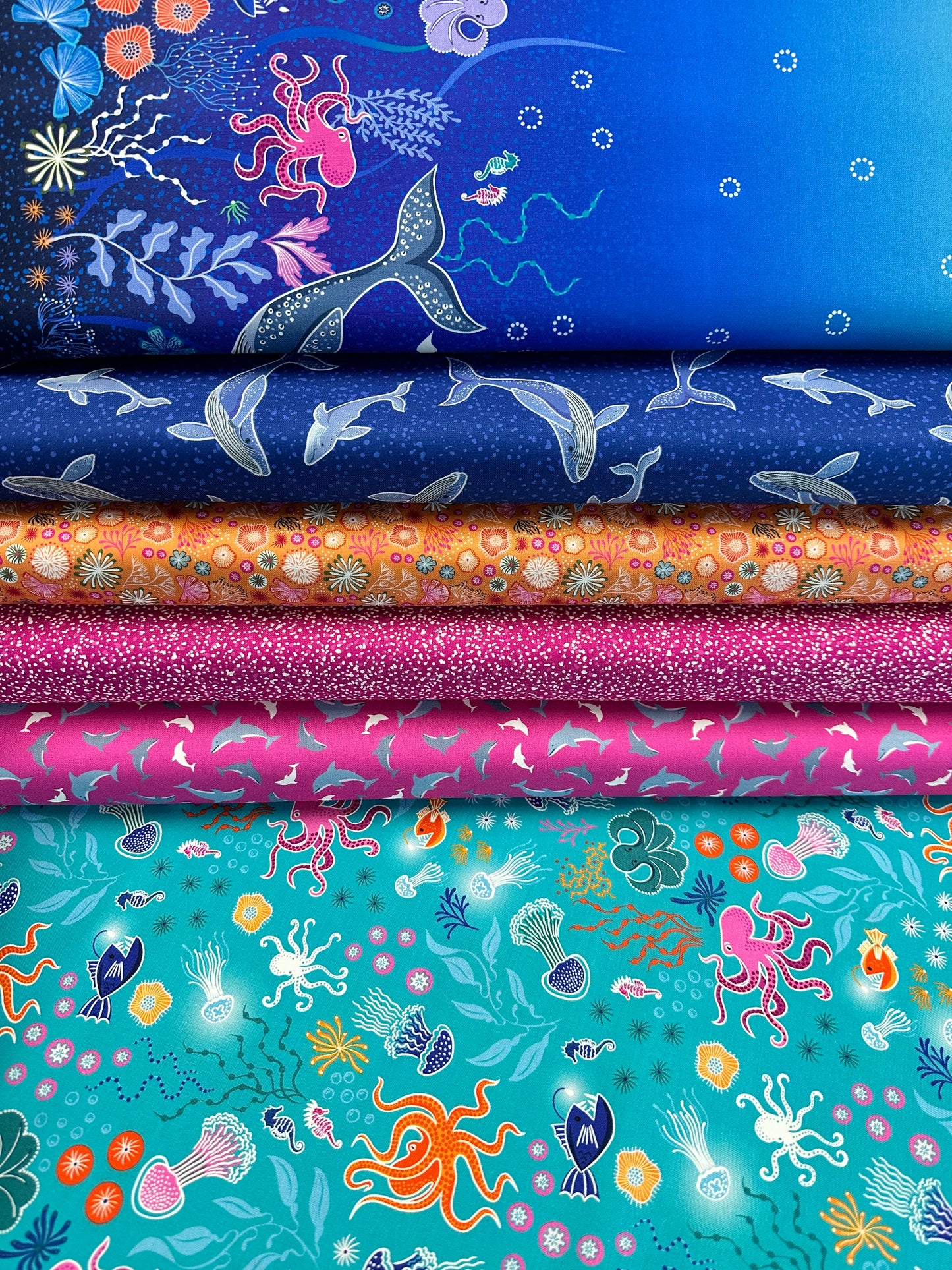 Ocean Glow (Glow in the Dark) Under the Sea Sea Green A779.2 Cotton Woven Fabric