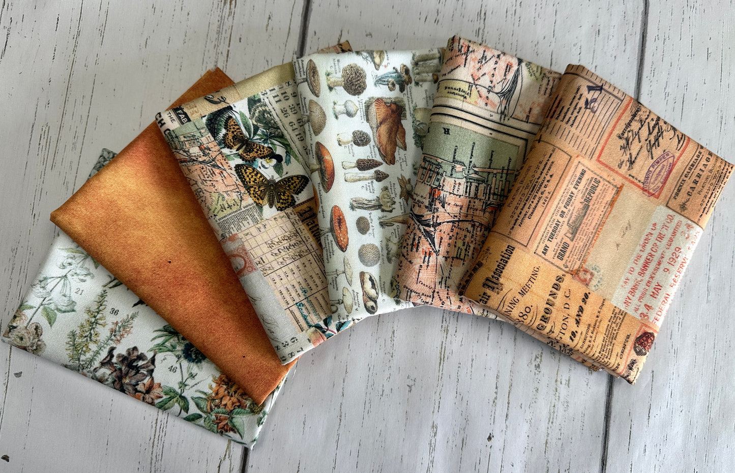 Tim Holtz Eclectic Element Palette Collage Orange PWTH230.ORANGE Cotton Woven Fabric