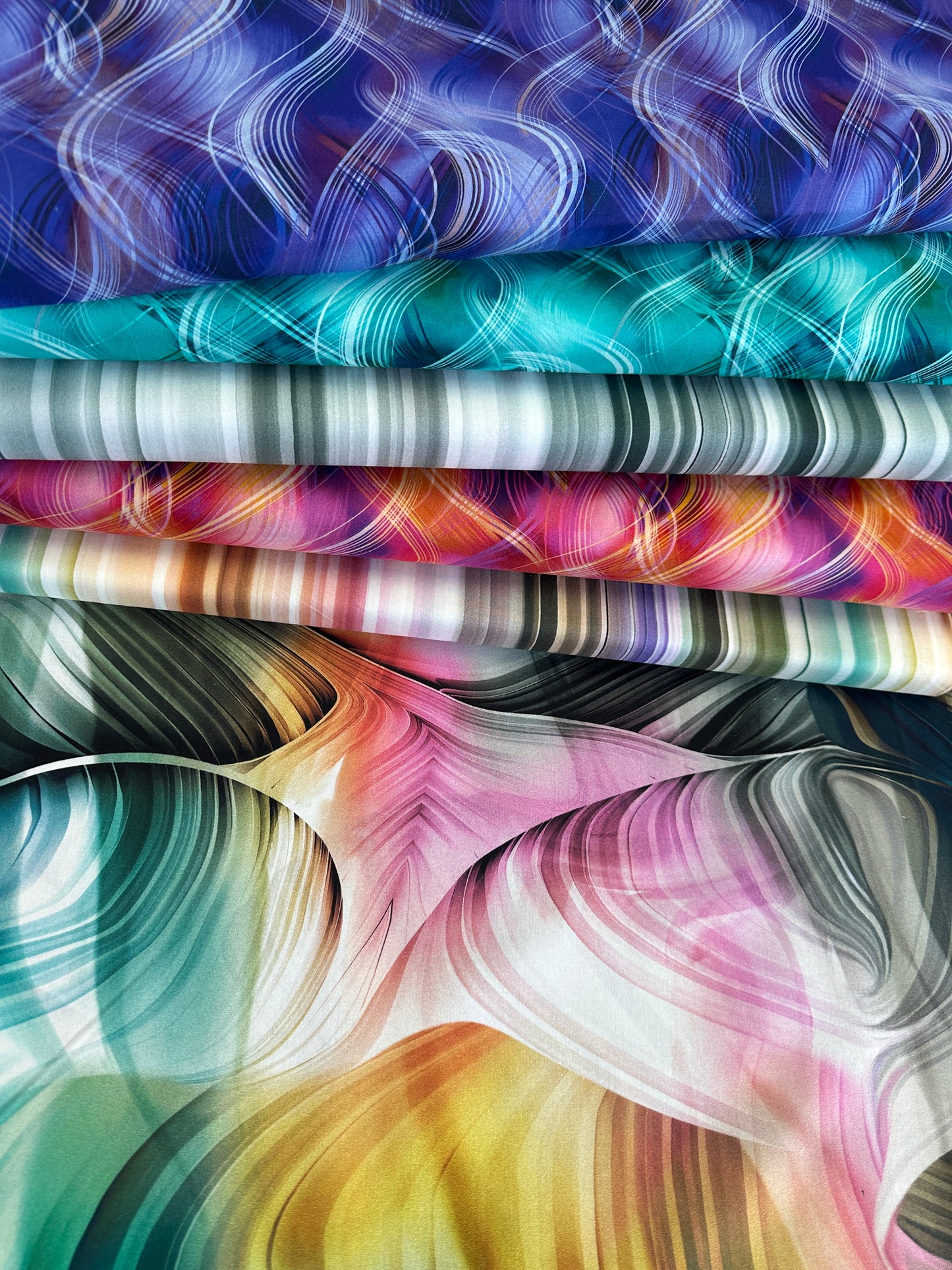 Synergy Wavy Plaid Purple 30943V Cotton Woven Fabric