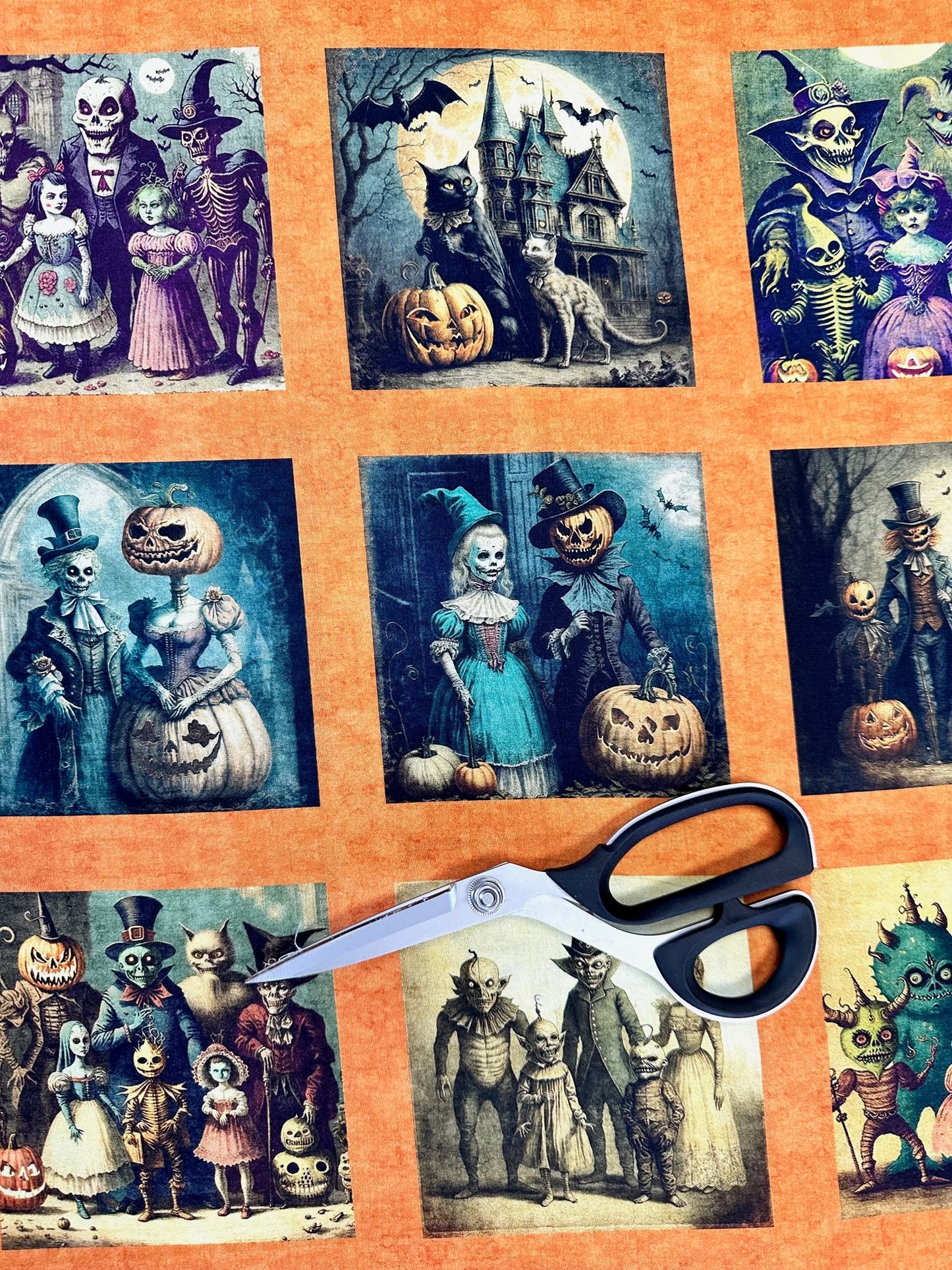 Creepsville by Morris Creative Group 36" Panel Repeat Cut Small Picture Pumpkin 30201O Cotton Woven Panel