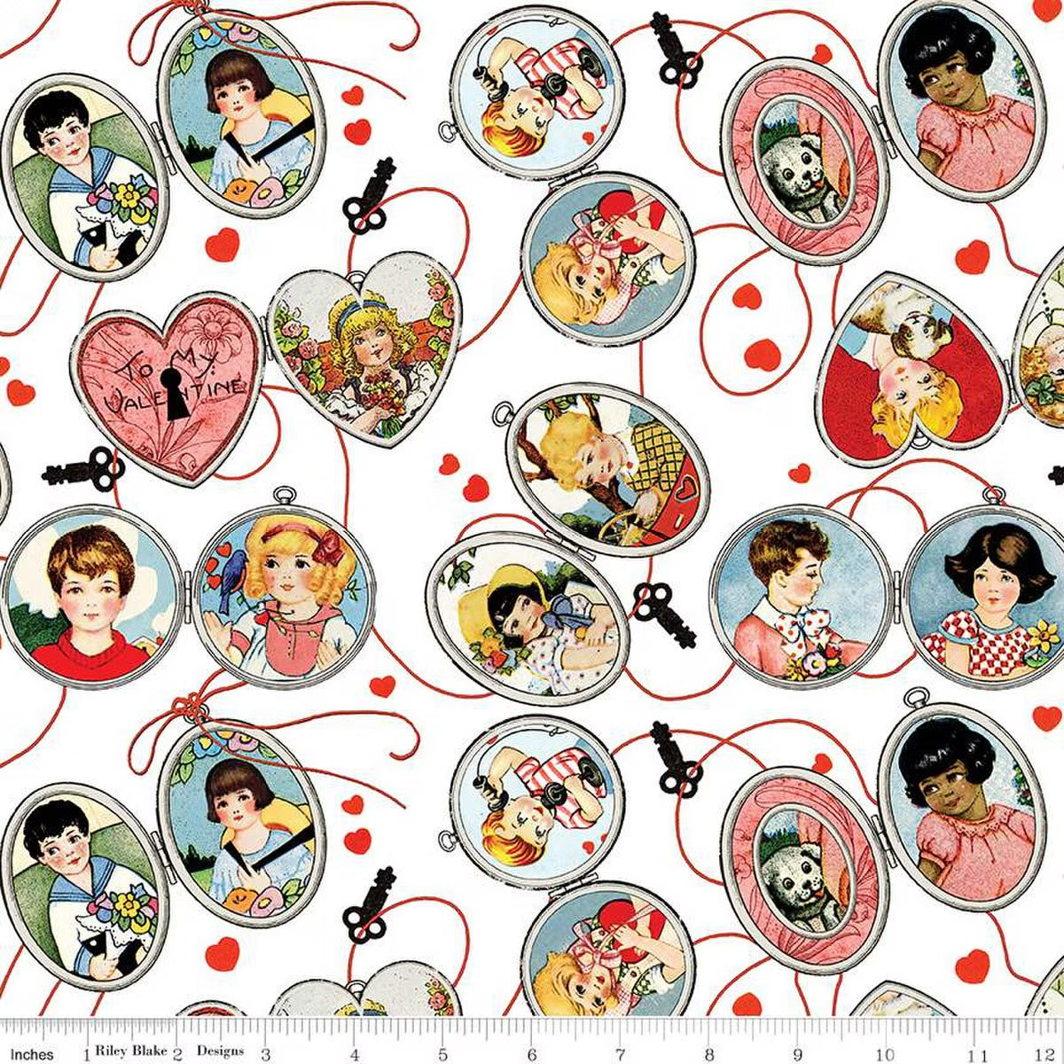 All My Heart by J. Wecker Frisch Key to My Heart White CD14135-WHITE Cotton Woven Fabric