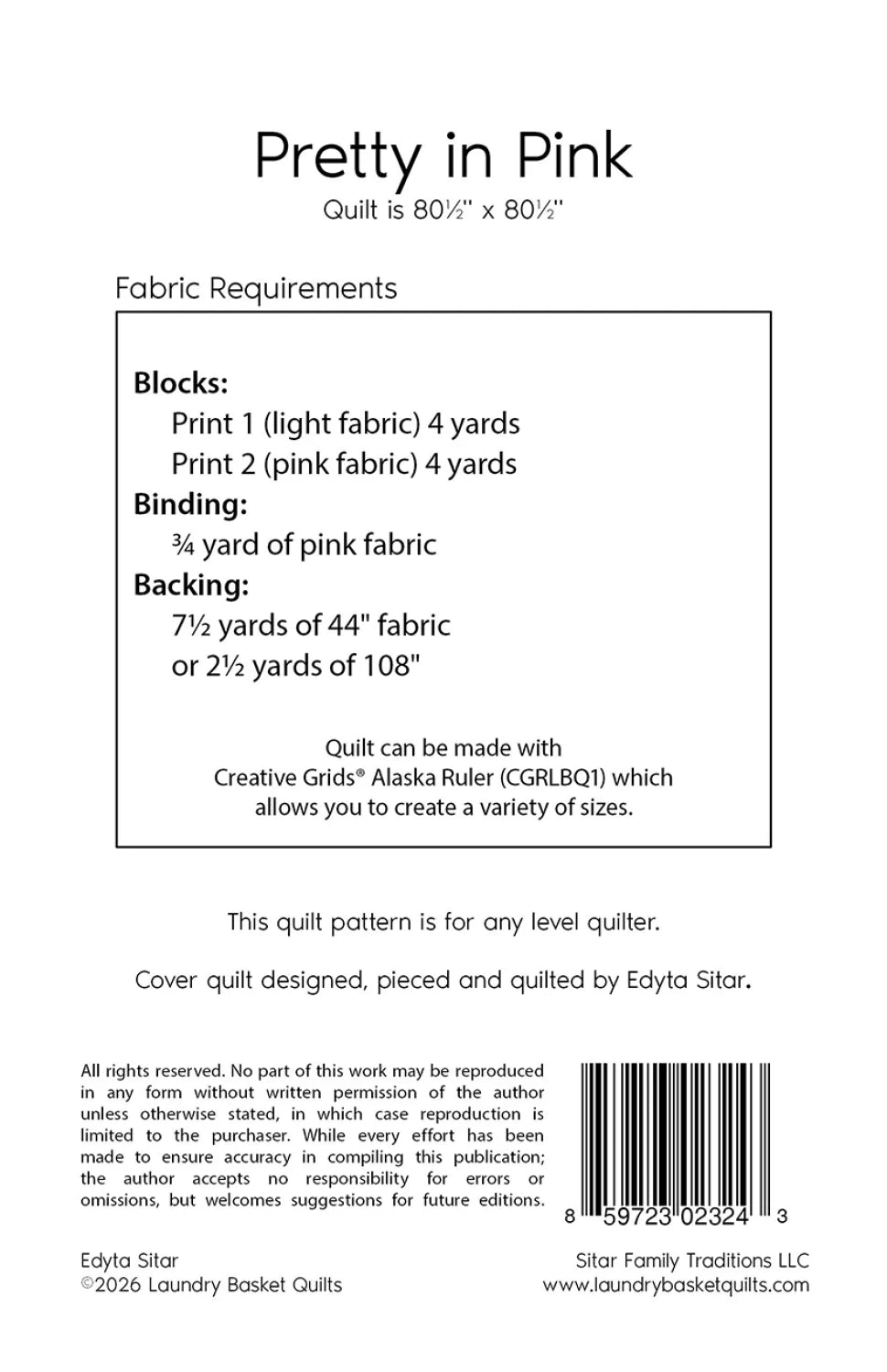 Pretty in Pink Pattern LBQ-2324-P