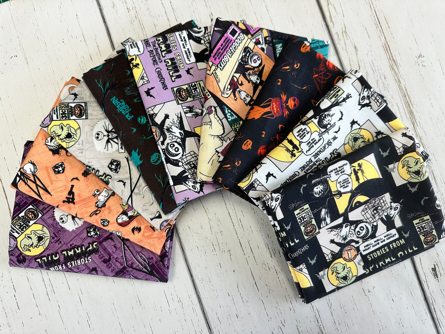 Licensed Disney Tim Burton's The Nightmare Before Christmas Creepy Comics Comic Cover Toss Multi   85390801-01 Cotton Woven Fabric