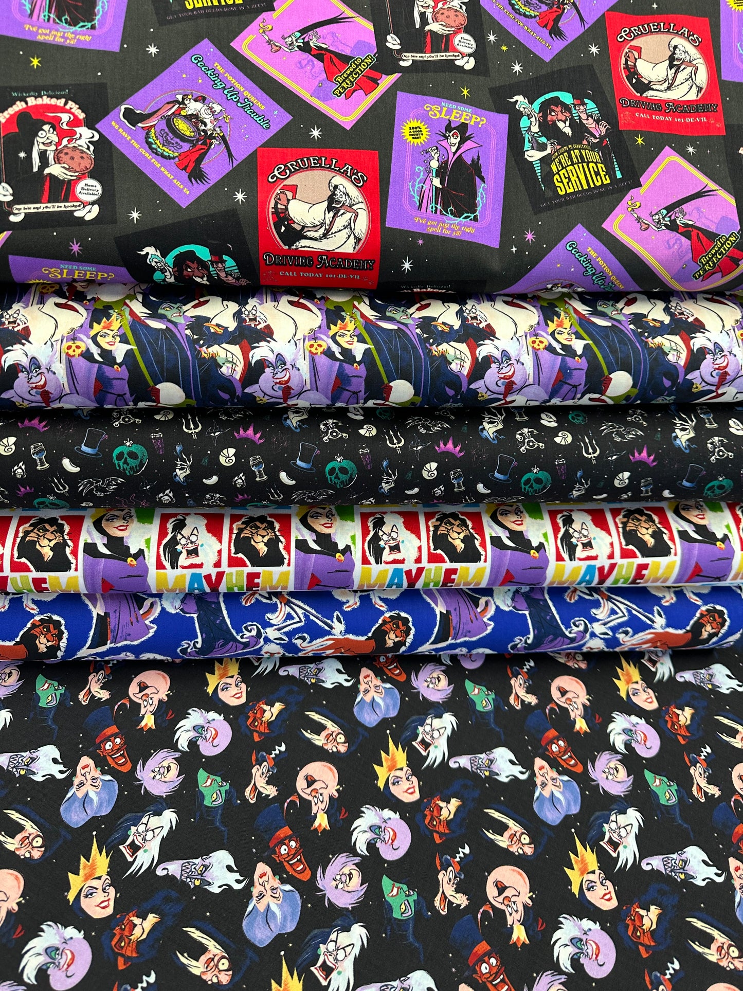 Licensed Disney Villains Mayhem Made for Mayhem 85130803-1 Cotton Woven Fabric