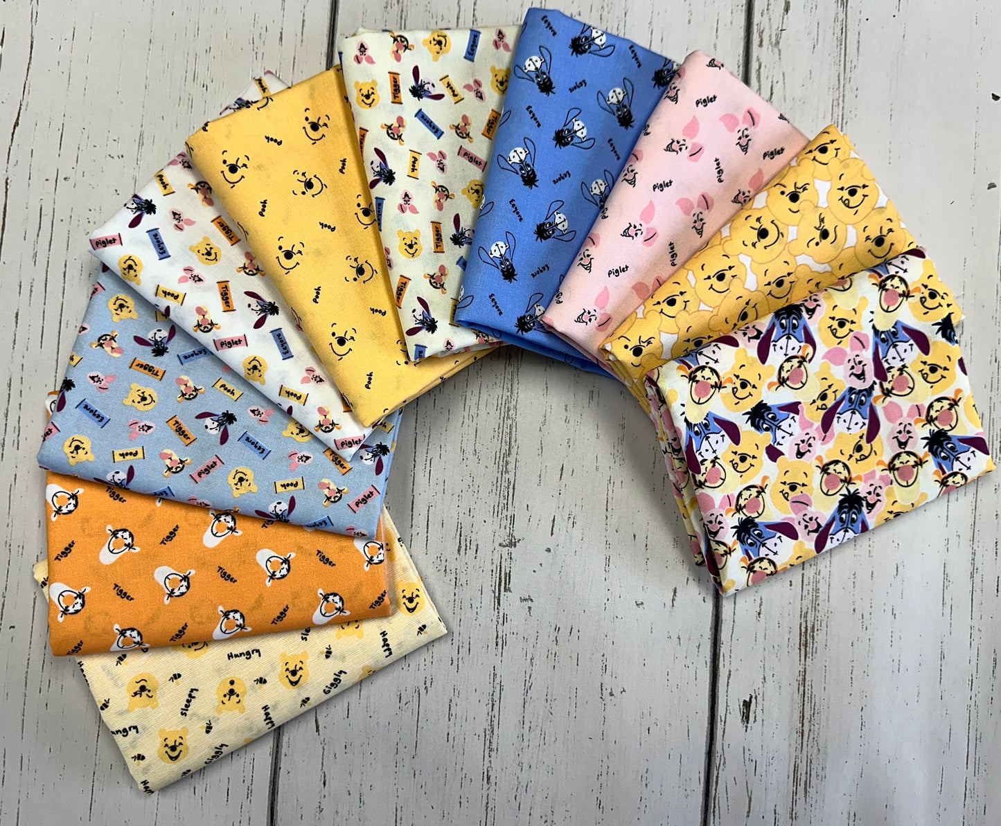 Licensed Disney Winnie the Pooh All About Me Pooh Bear Stripe Yellow 85430705-1 Cotton Woven Fabric