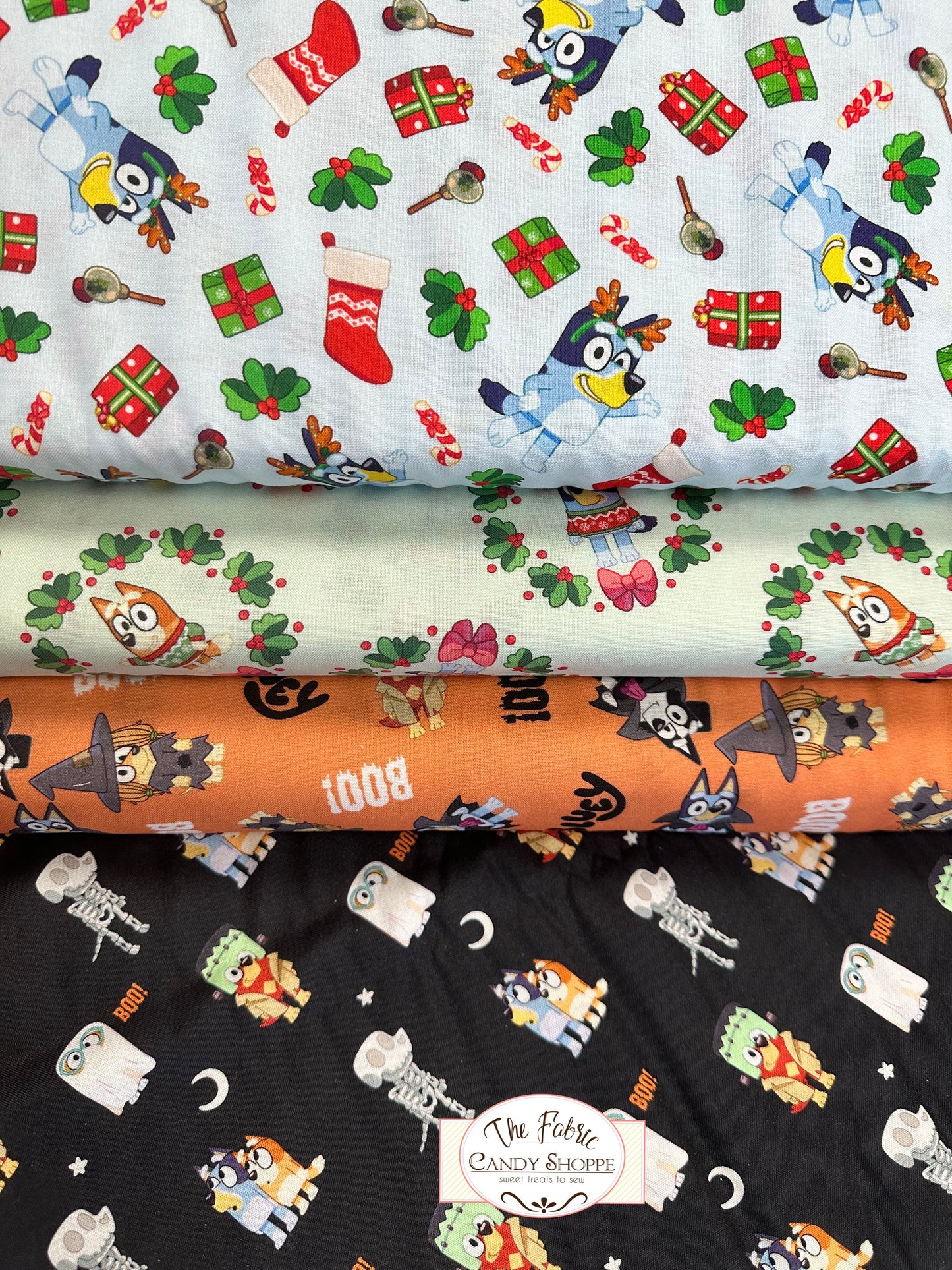 Licensed Seasonal Skeleton Boo Bluey 80695-A62078 Cotton Woven Fabric
