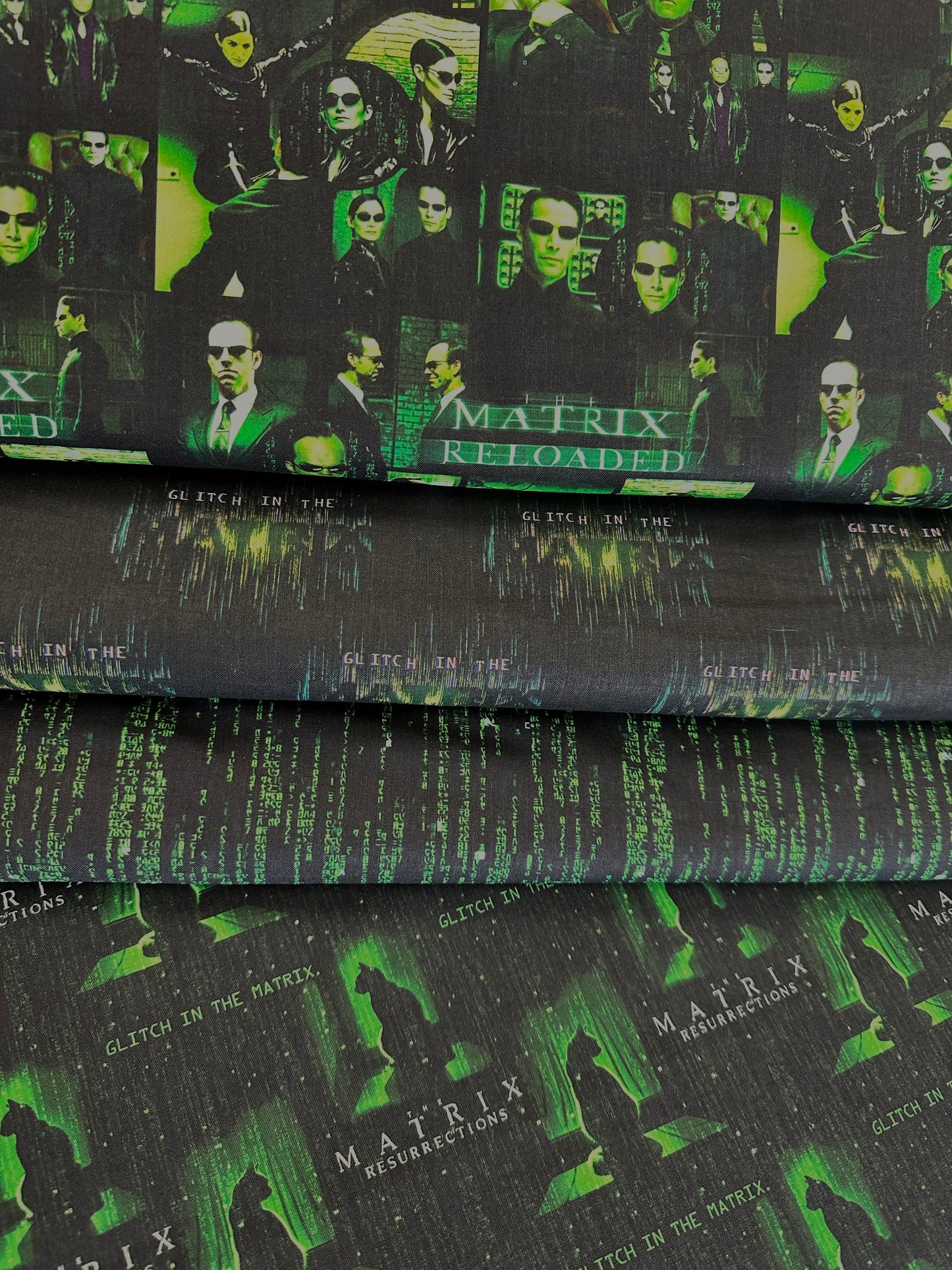 Licensed The Matrix Glitch Black 23080103-01 Cotton Woven Fabric