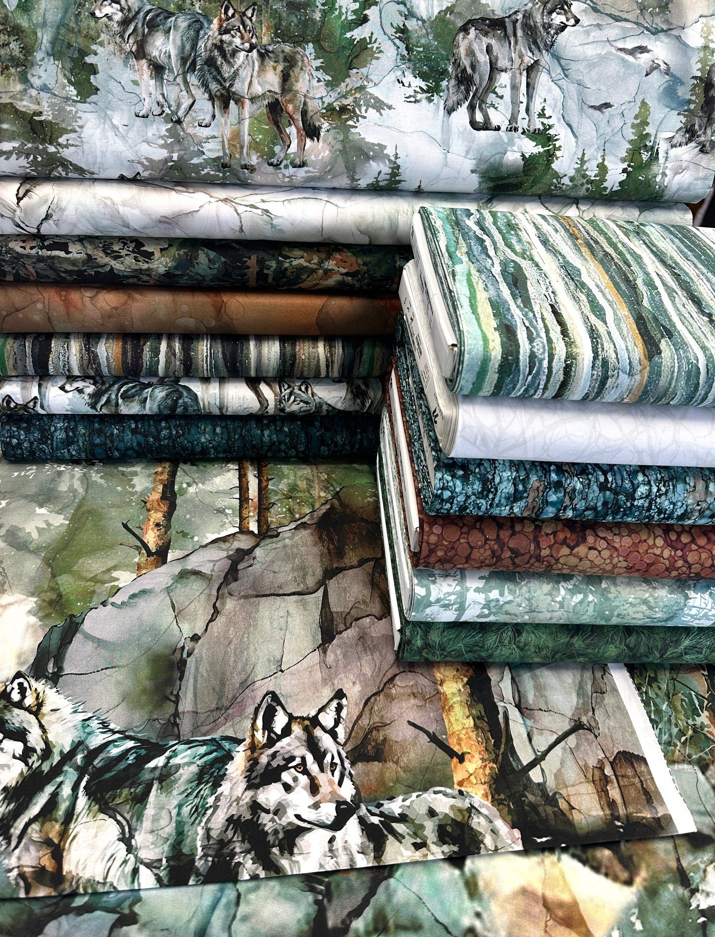 Lone Wolf By Deborah Edwards and Melanie Samra Fat Quarter Bundle of 14 Prints