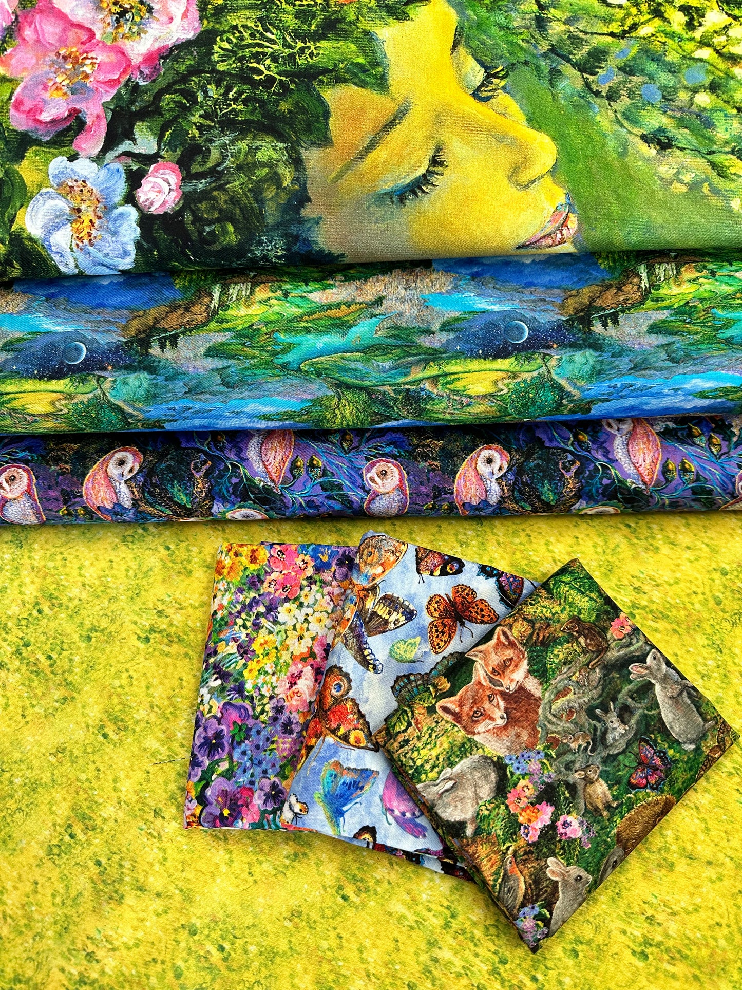 Love is All Around by Josephine Wall Owlet Brood Purple 22177-PUR Cotton Woven Fabric