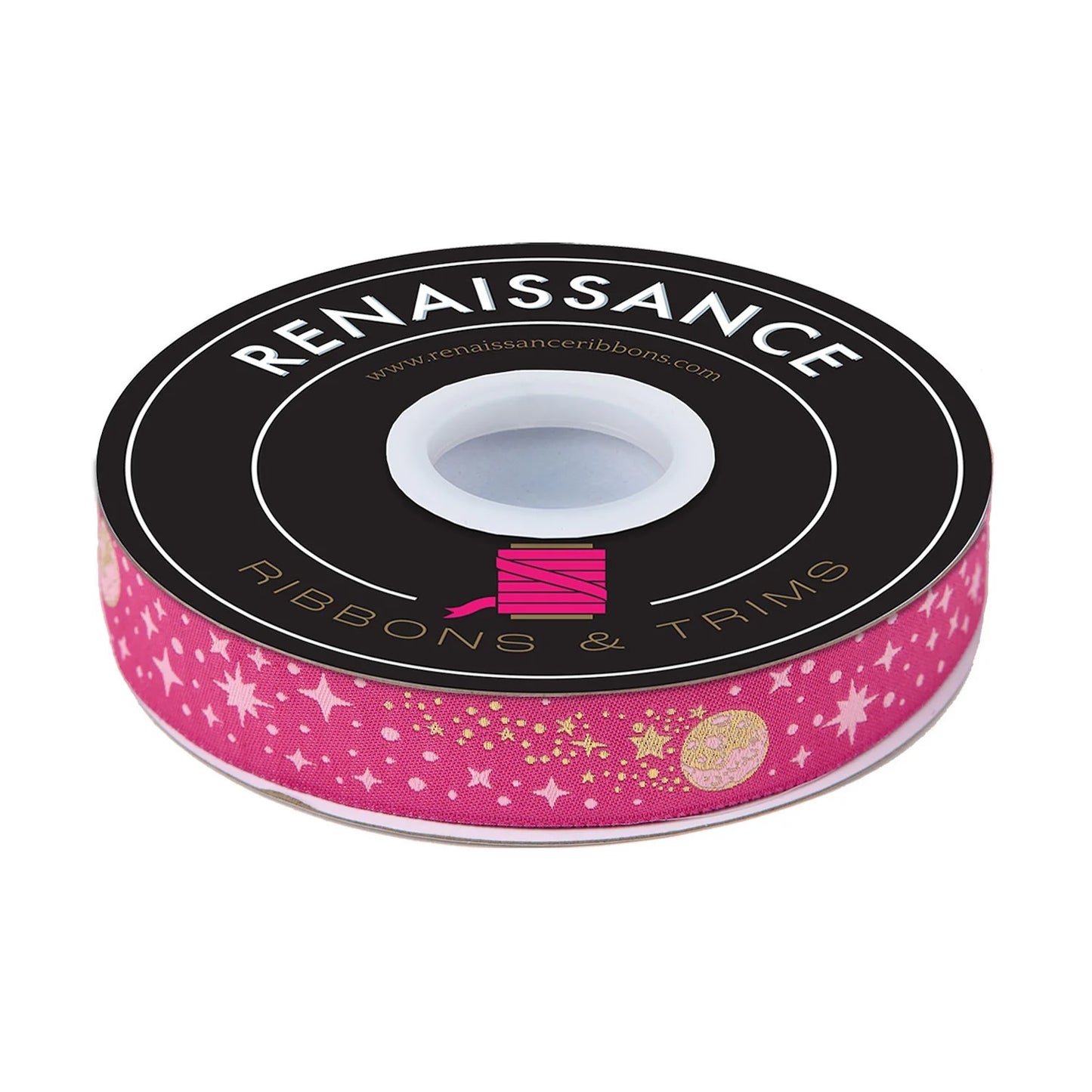 Roar Ribbon by Tula Pink Meteor Shower Blush 7/8" Width Woven Ribbon tk-110-22mm-col-2-s Priced per yard