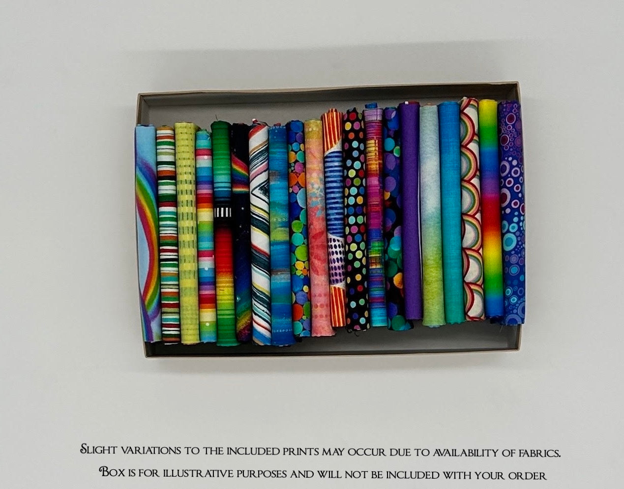 Curated Fat Quarters Mixed Rainbow Bundle of 20 - Quilt Shop Quality Cotton Fabric