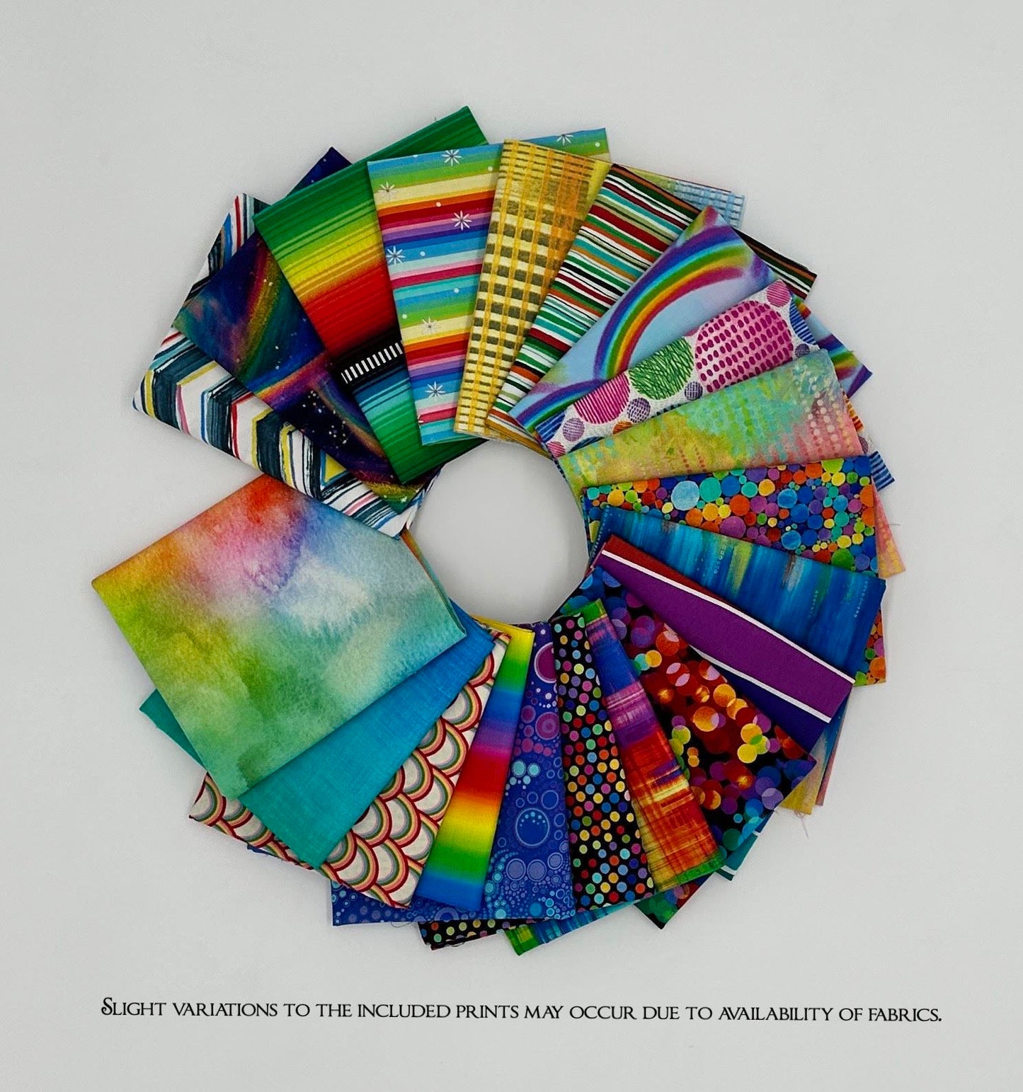 Curated Fat Quarters Mixed Rainbow Bundle of 20 - Quilt Shop Quality Cotton Fabric