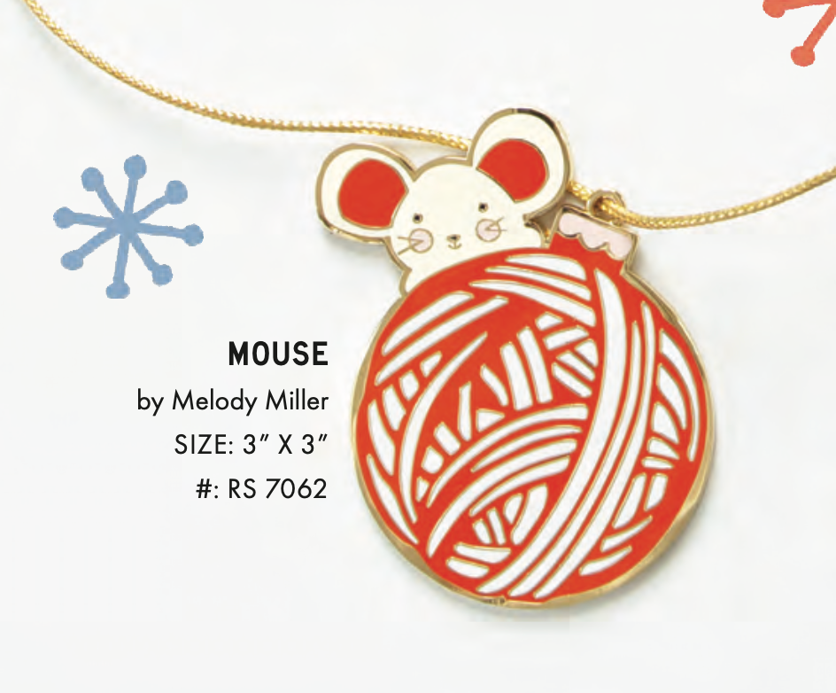 Ruby Star Society Mouse by Melody Miller 3" x 3" Ornament RS7062 Fabric
