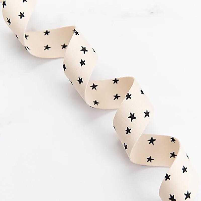 Starry 1.5“ Webbing by Alexia Marcelle Abegg Natural / Black Polyester Webbing Sold by the Yard SSCWEB20