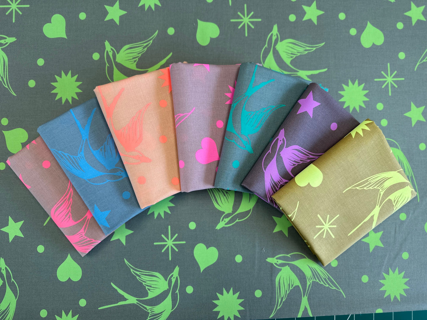 Neon True Colors by Tula Pink Neon Fairy Flake Lunar PWTP157.LUNAR Cotton Woven Fabric