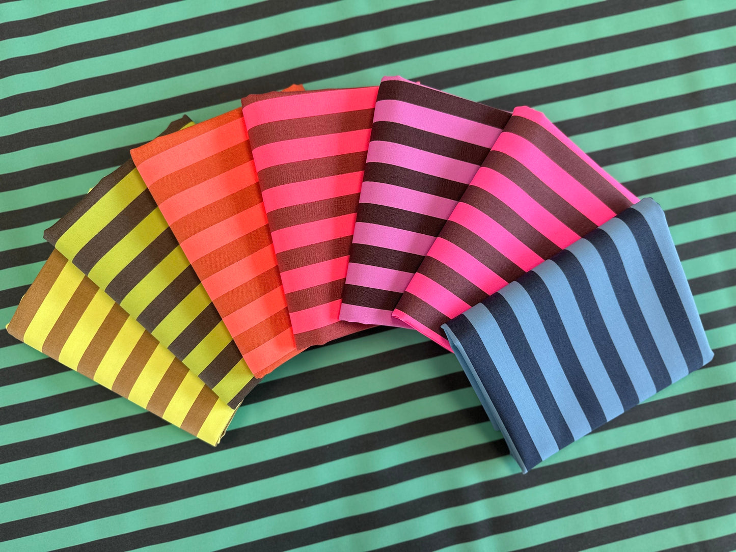 Neon True Colors by Tula Pink Tent Stripe Moonbeam PWTP069.MOONBEAM Cotton Woven Fabric