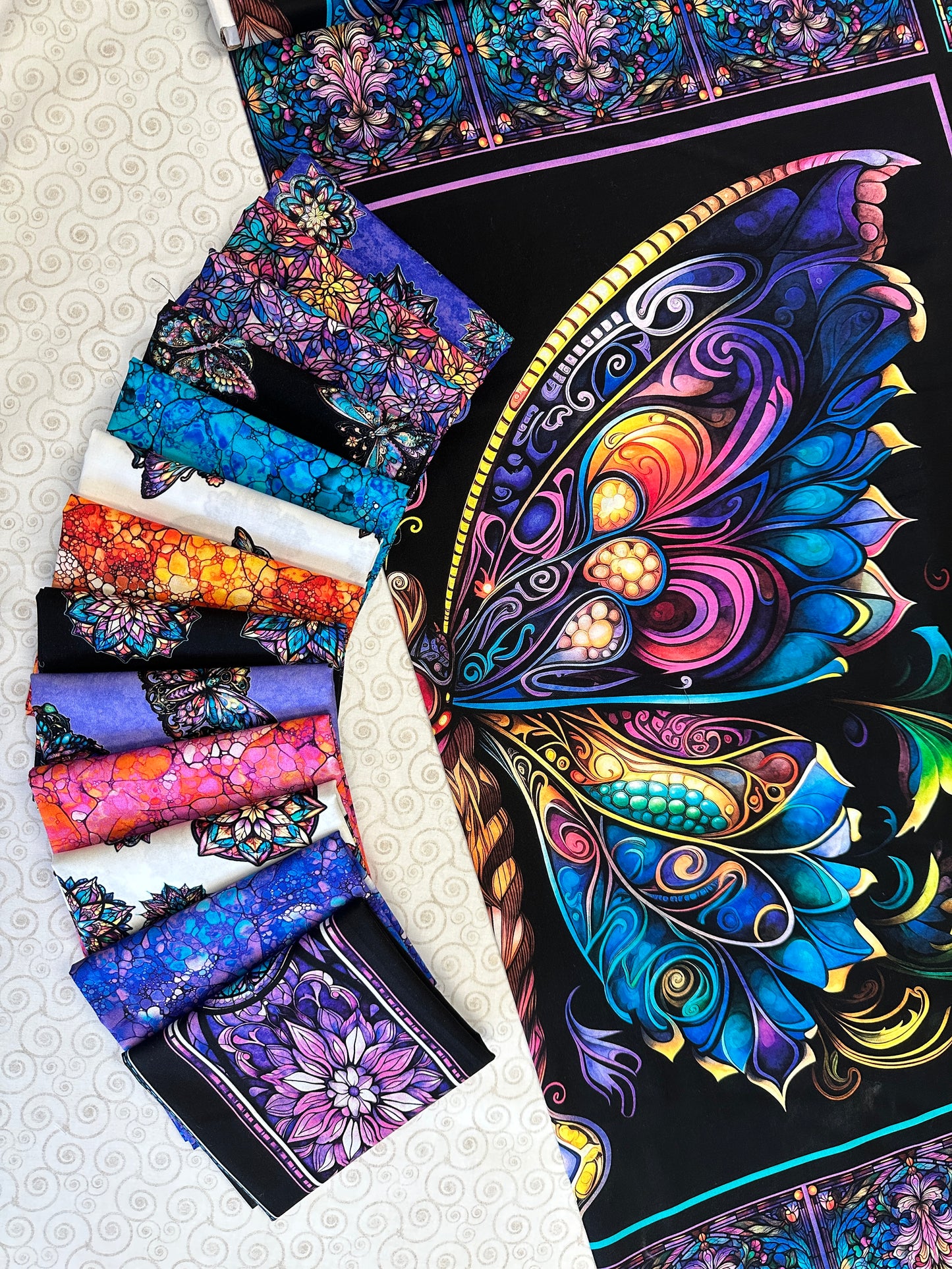 Night Flight by Morris Creative Group 36" Panel Butterly Multi    30750X Cotton Woven Panel