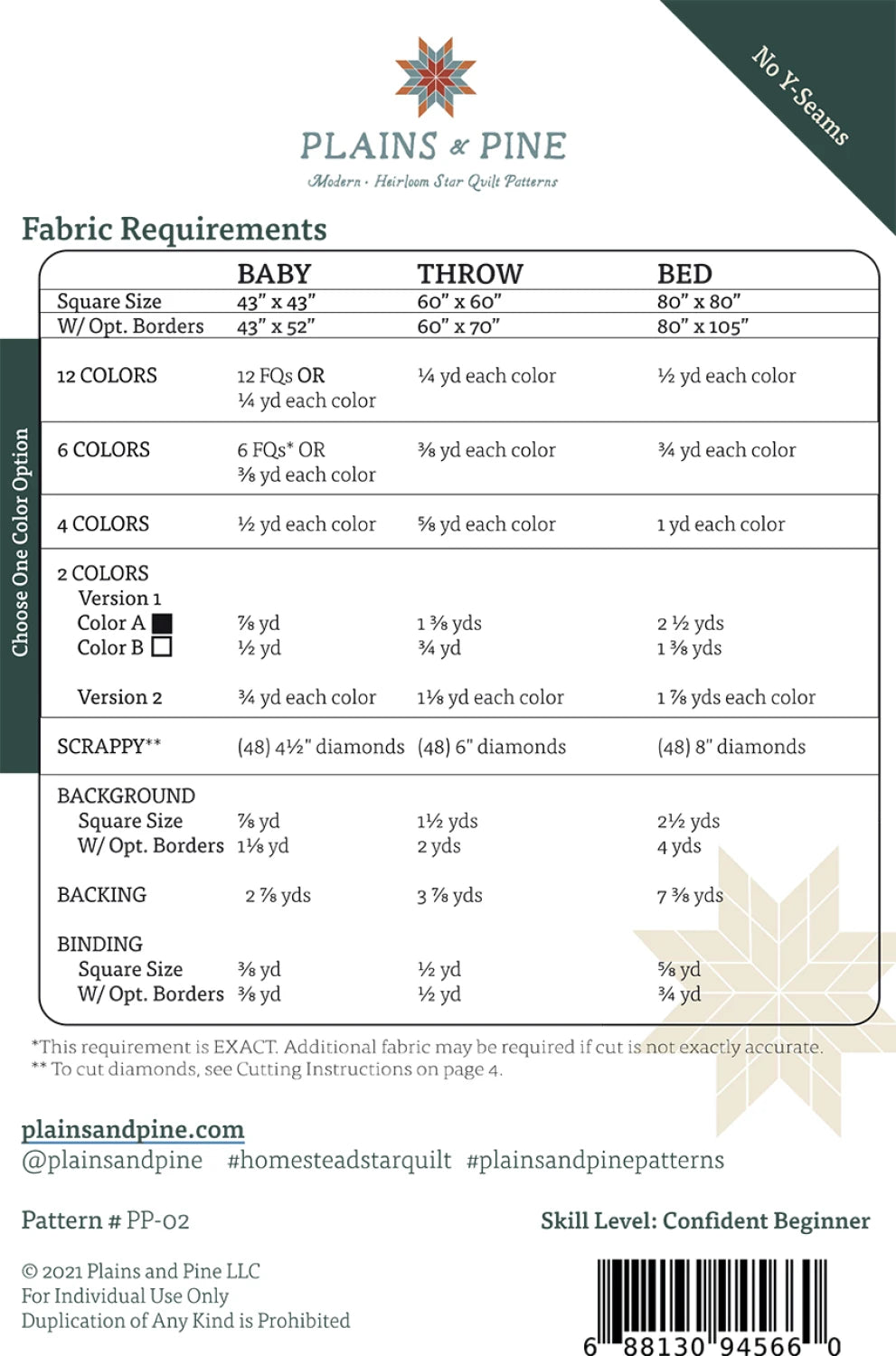 Homestead Star Quilt Pattern by Lindlee Smith PP-002 Paper Pattern