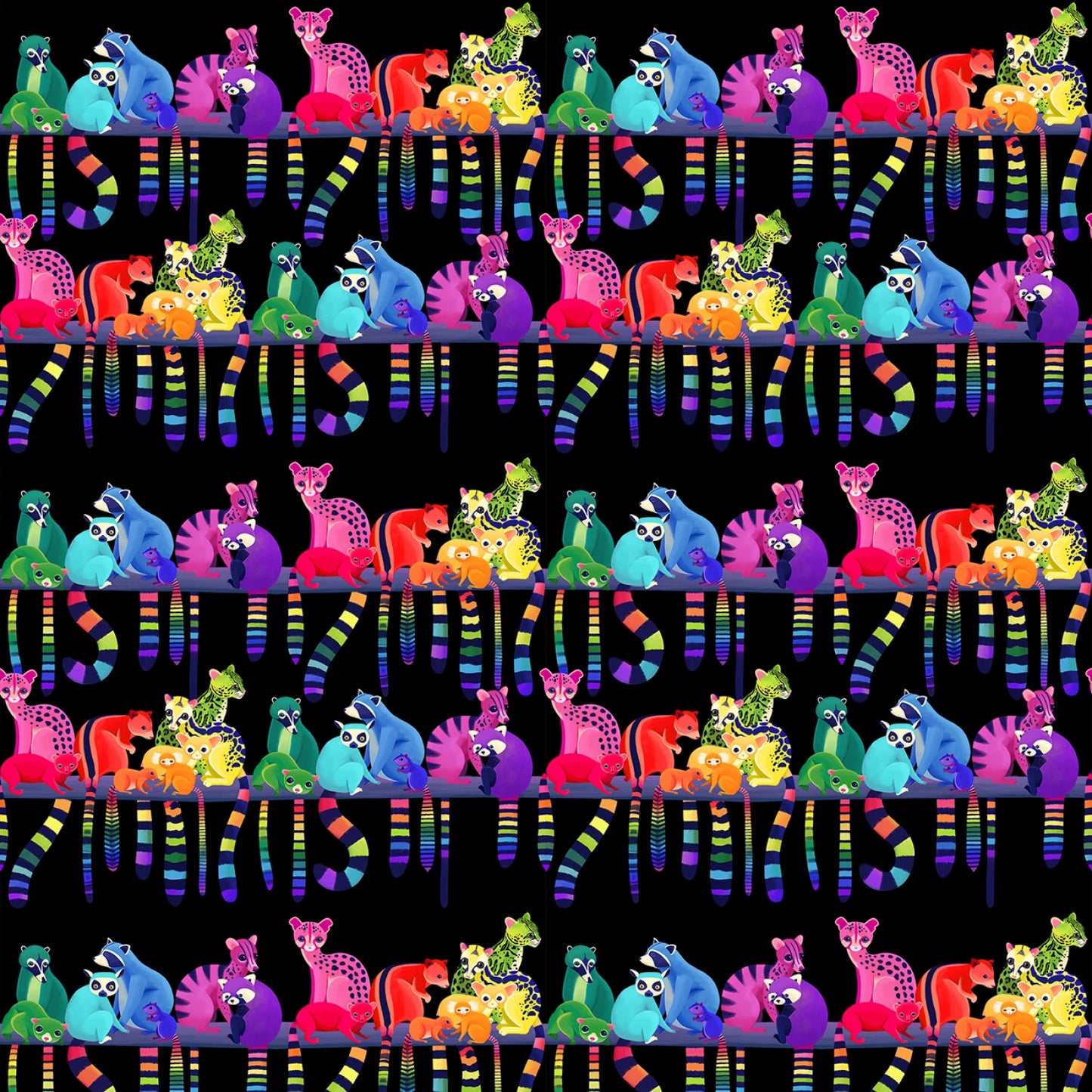 Love in the Wild Ringtail Love Black PWKT039 by Katy Tanis