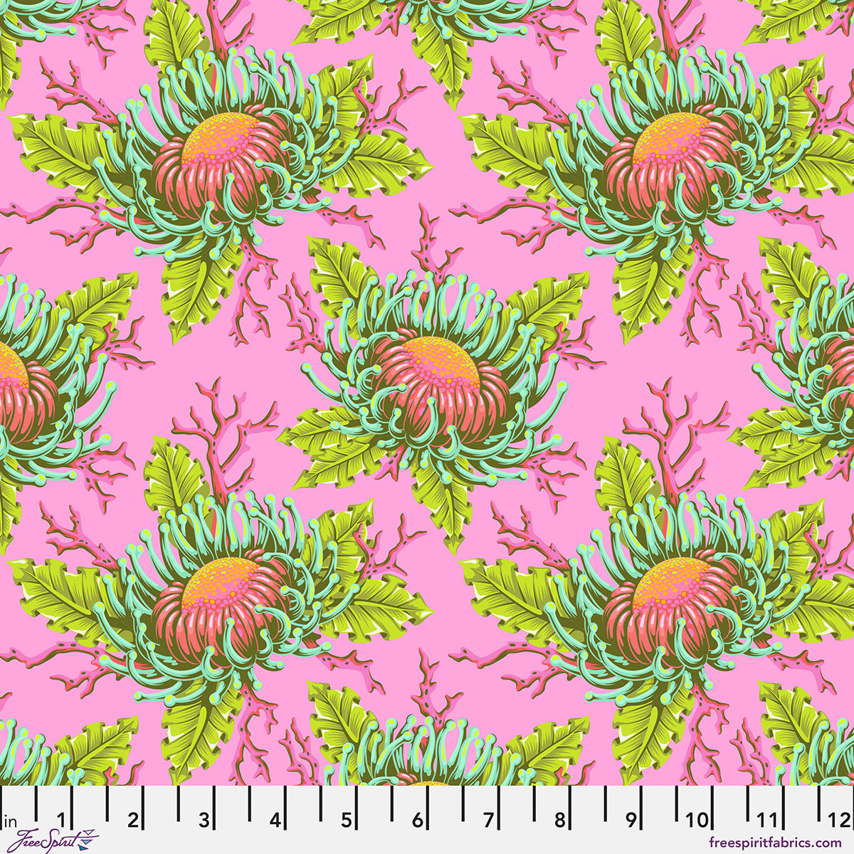 Preorder May 2026: Floral Reef Friends and Anemones Coralline PWTP265 by Tula Pink