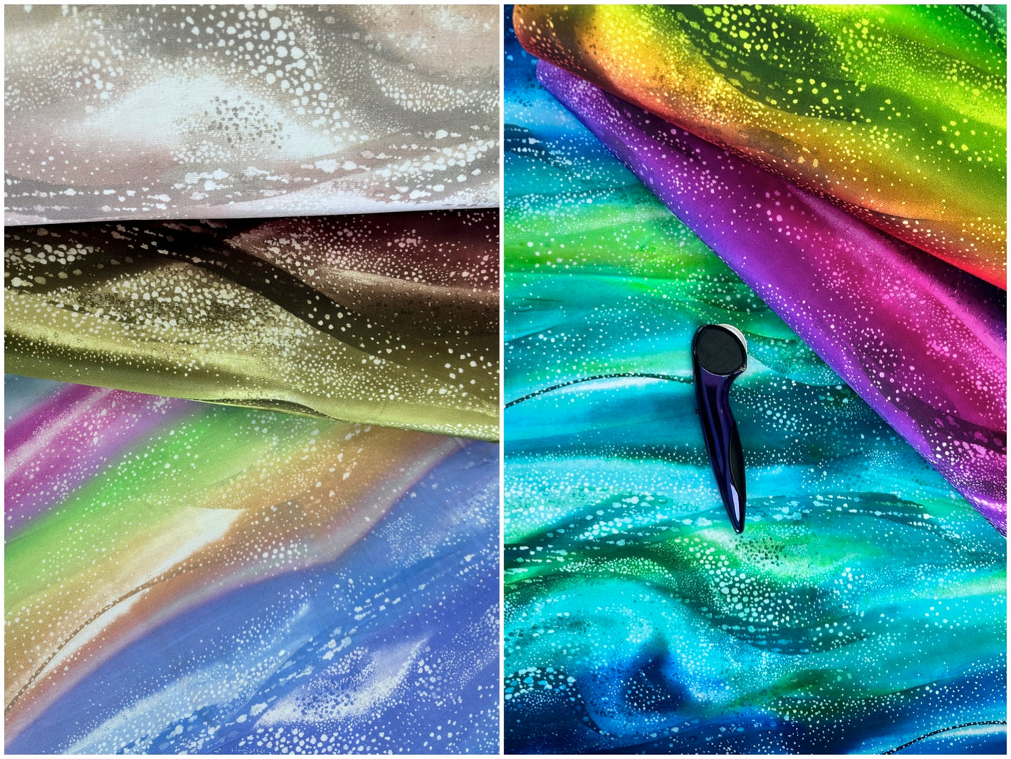 Pacifica Rainbow Waves Sold as a 25” Repeat Panel Cut Lilac and Pink D195V Cotton Woven Fabric