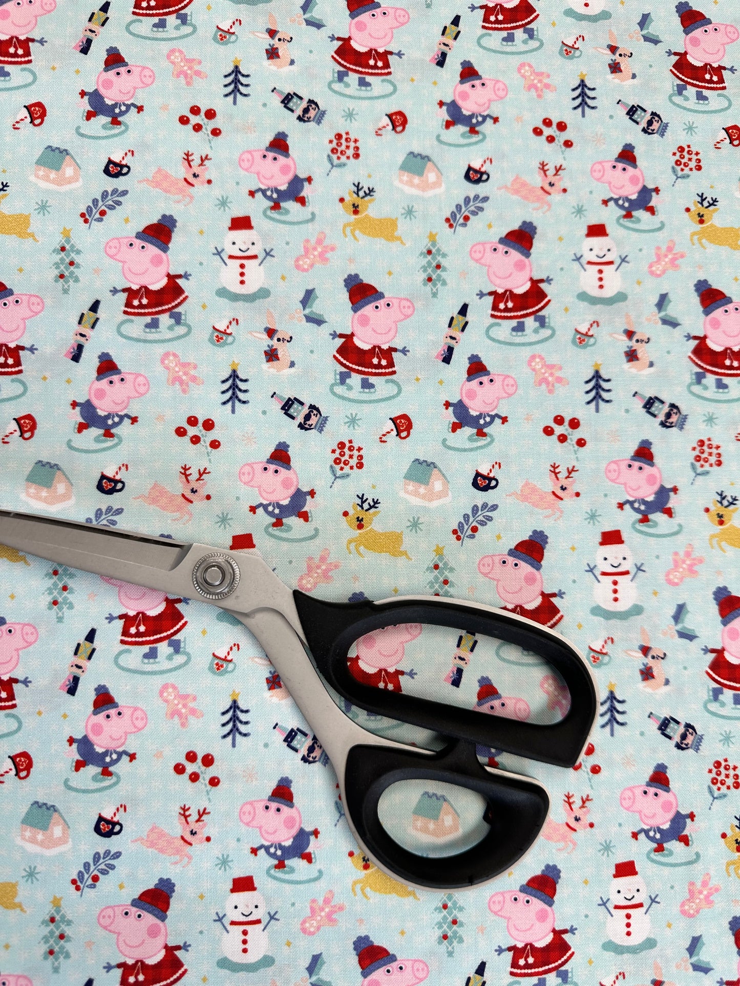 Licensed Character Winter Holiday IV Peppa Winter Wishes Blue 95220130-01 Cotton Woven Fabric