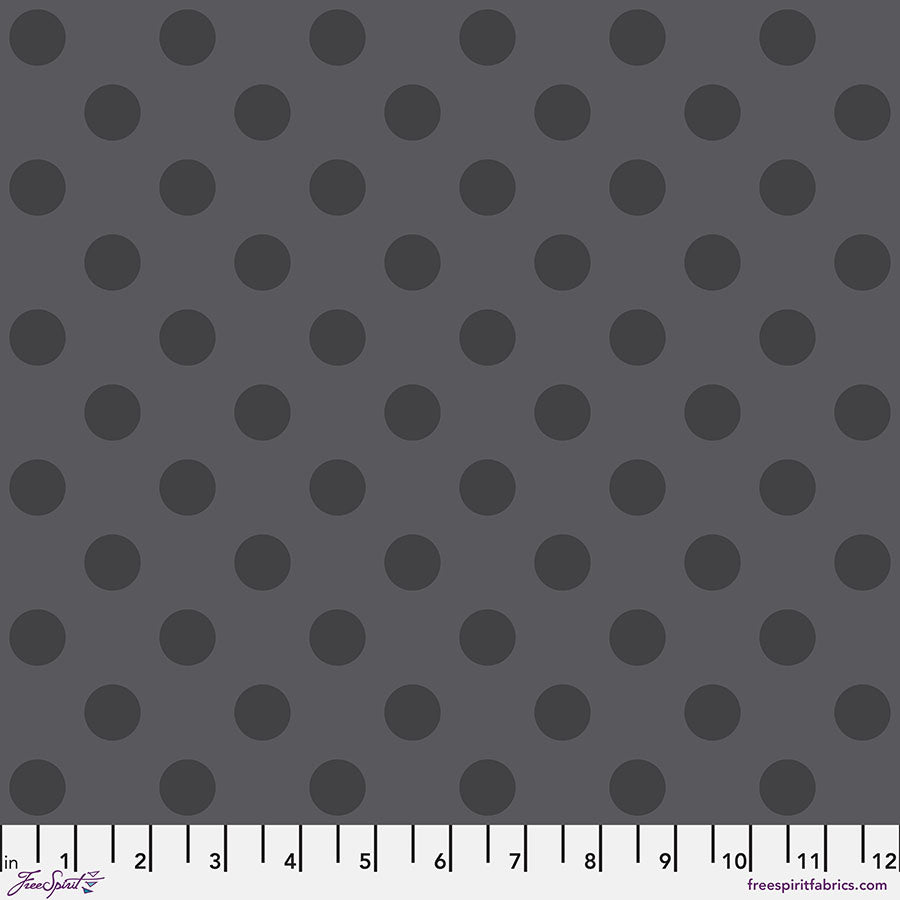 PREORDER ITEM - EXPECTED OCTOBER 2025: Tula Pink Graywork True Colors Pom Pom Carbon PWTP118.CARBON Cotton Woven Fabric