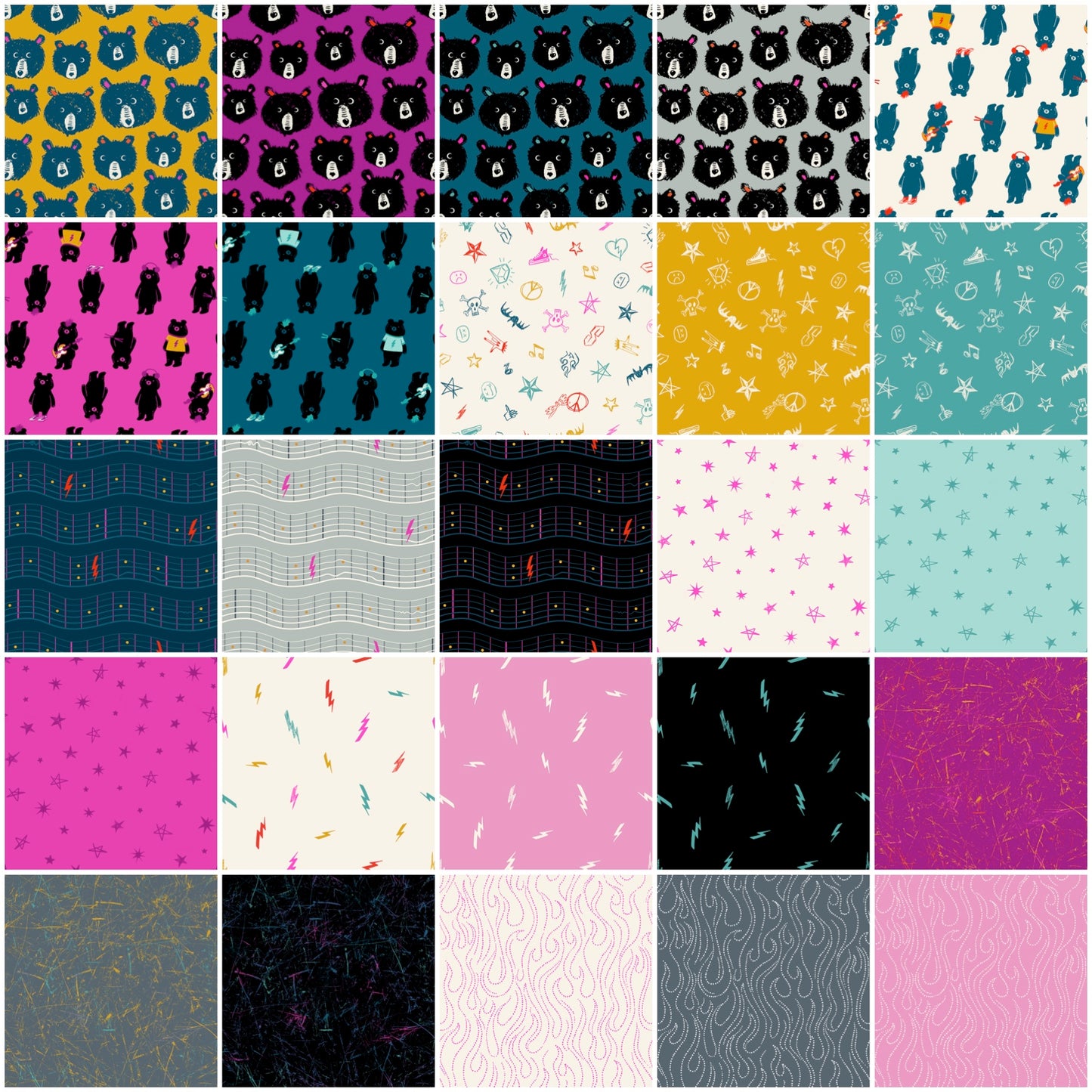 Teddy & The Bears by Sarah Watts of Ruby Star Society 2.5” Strips Bundle of 40 RS2102JR Bundle