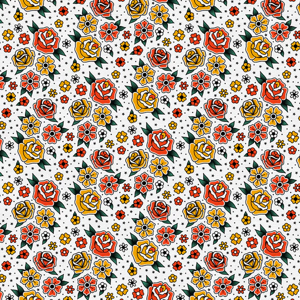 Timeless Tattoos Flower Tattoos White 18325905 White 118" Wideback Cotton Woven