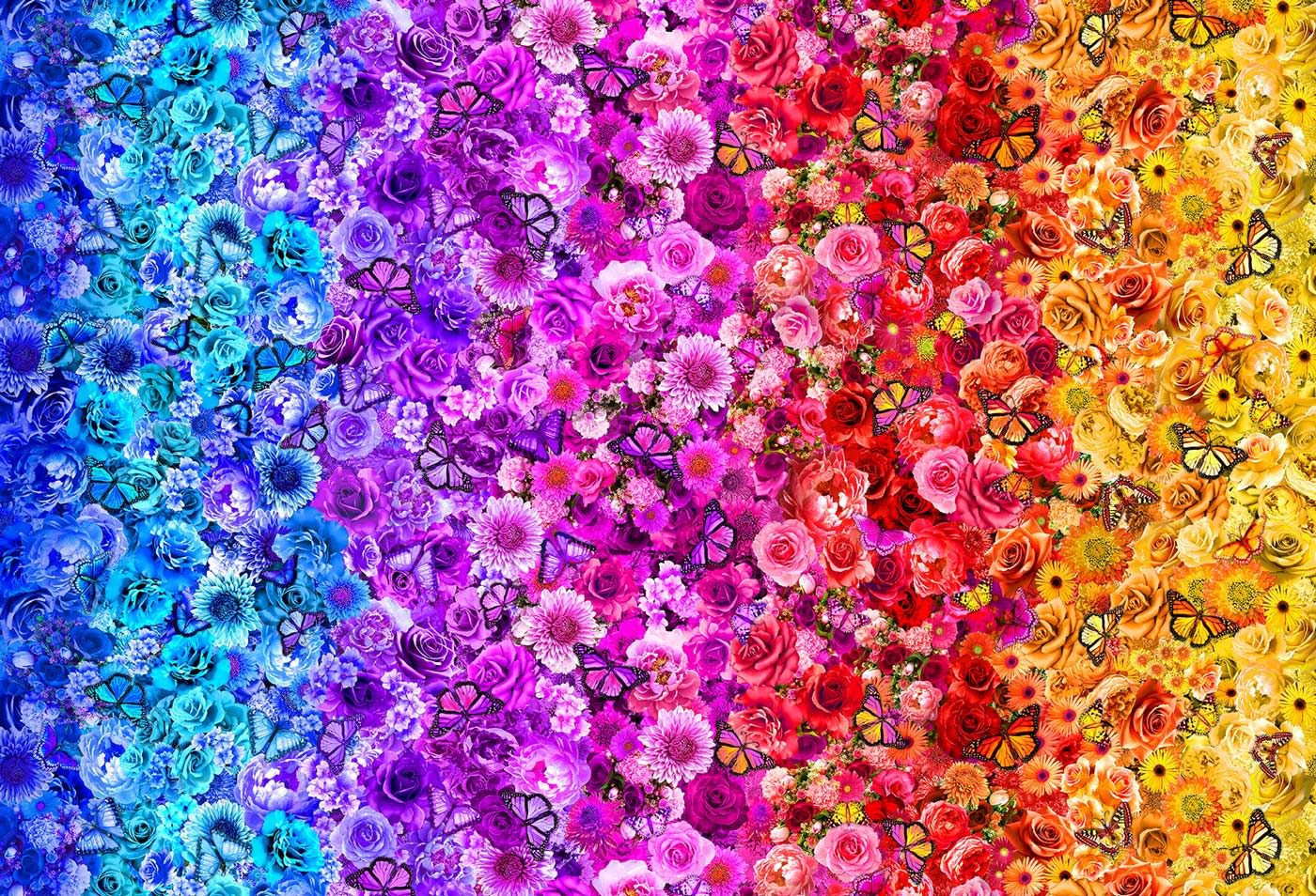 Butterfly Garden by Chong-a Hwang Rainbow Butterflies FLEUR-CD3630-MULTI Cotton Woven Fabric