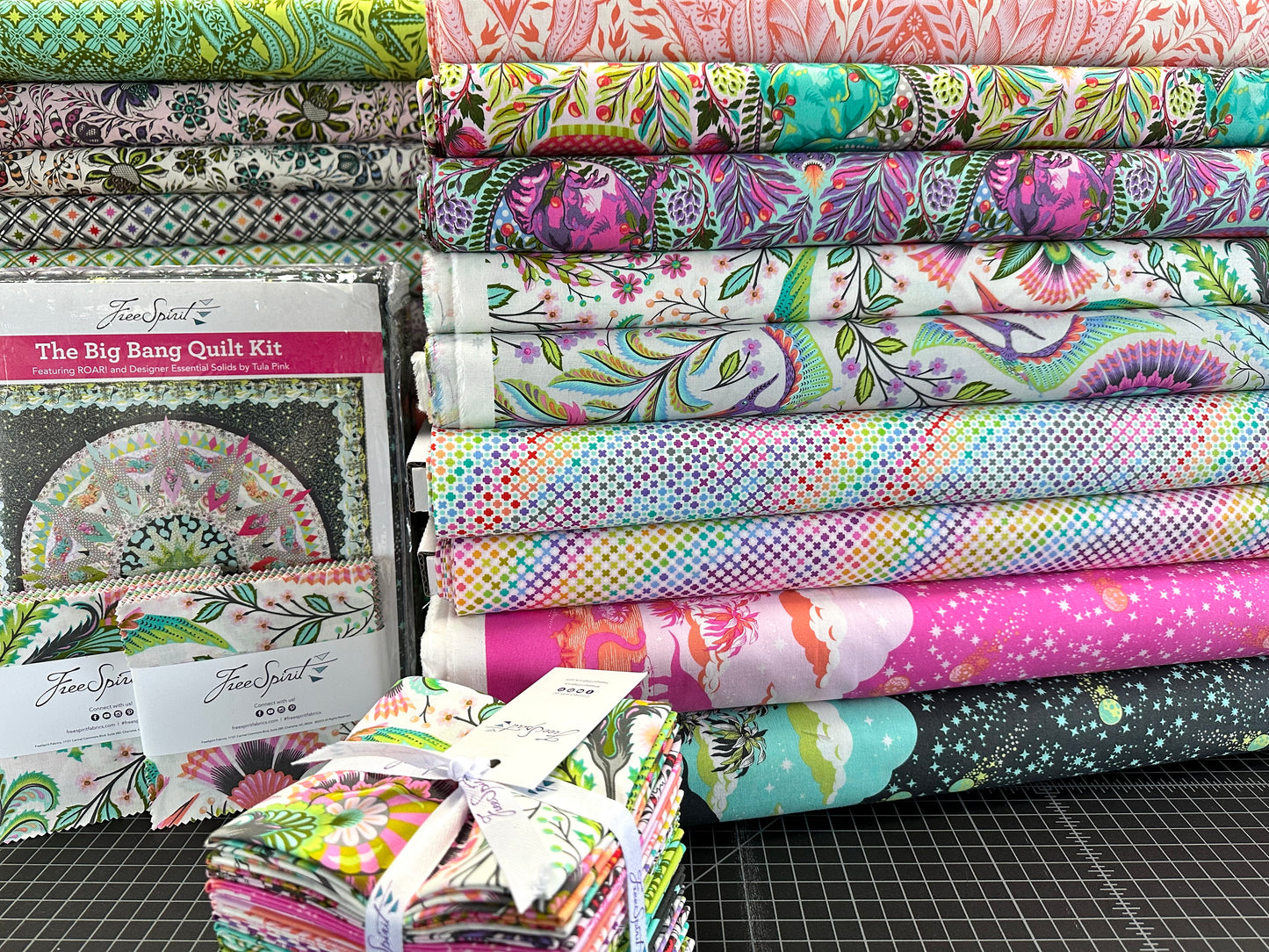 Roar! by Tula Pink Gift Rapt Lime PWTP224.LIME Cotton Woven Fabric