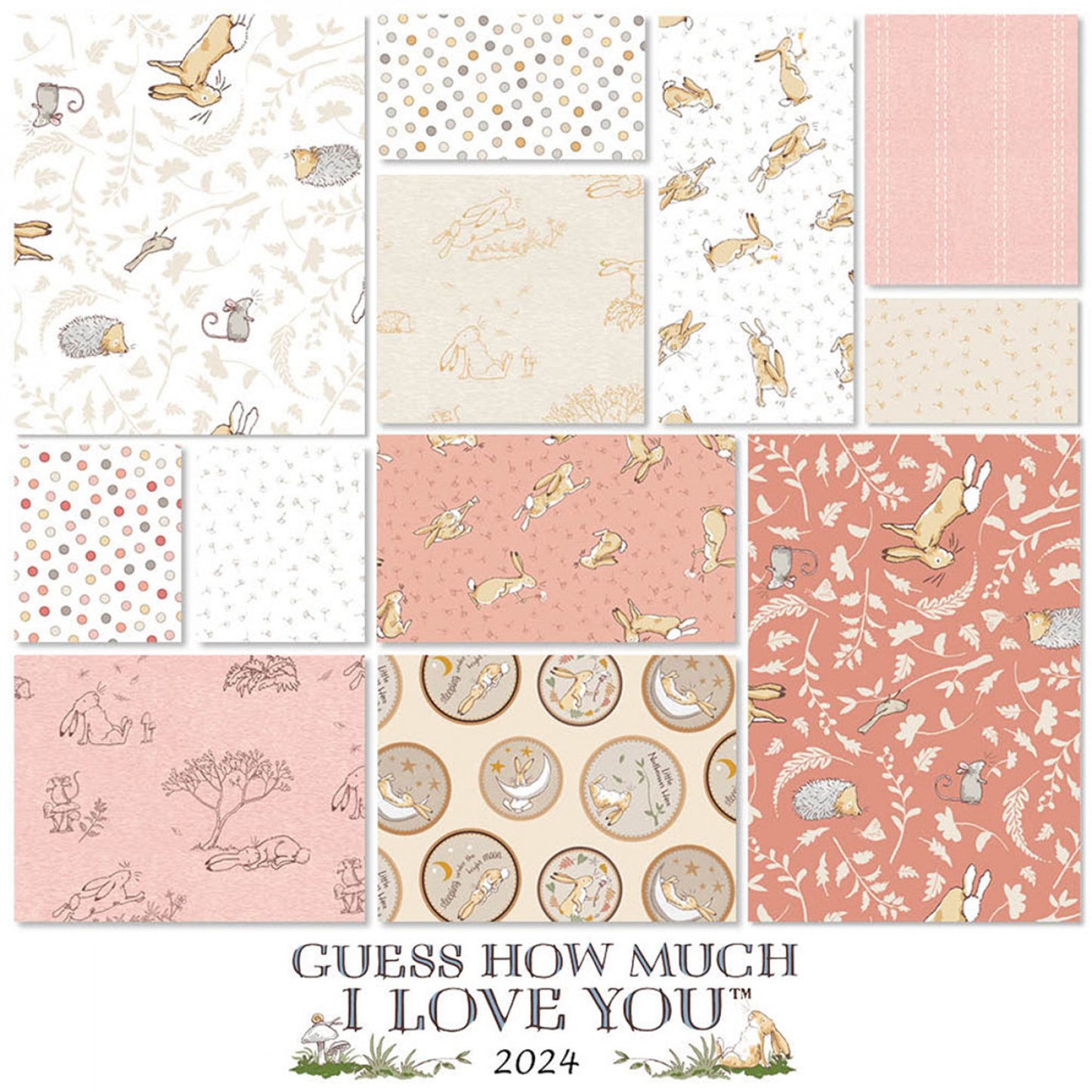 Licensed Guess How Much I Love You 2024 Rust 5" Squares Bundle of 42 SQ0479 Bundle