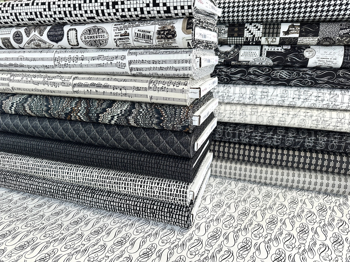 Sable & Swan by Cathe Holden Alphabet Ebony 7446.25 Cotton Woven Fabric