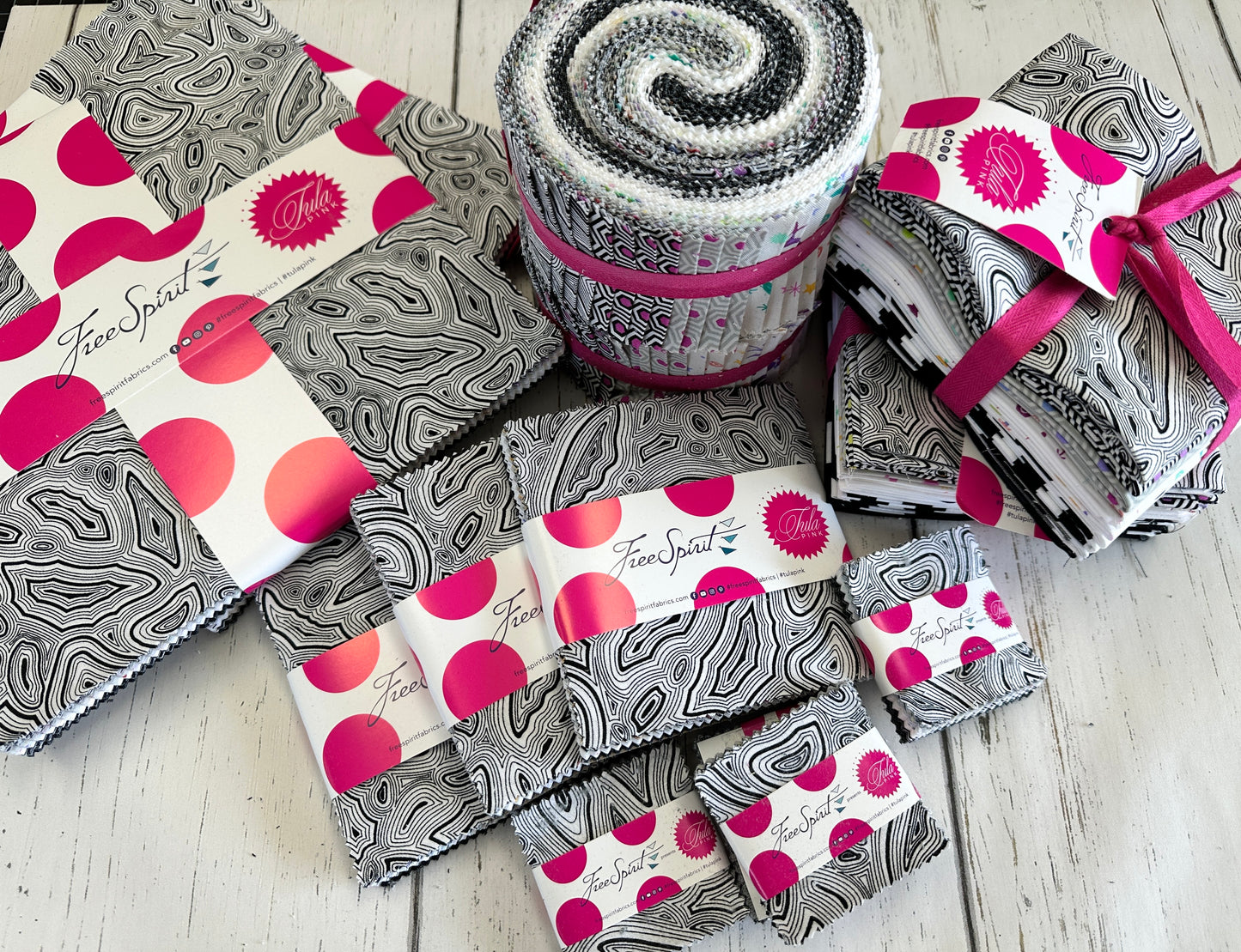 Saturday Stash True Colors Precuts by Tula Pink Graphite 10" Squares Bundle of 42 Pieces   FB610TP.GRAPHITE Bundle