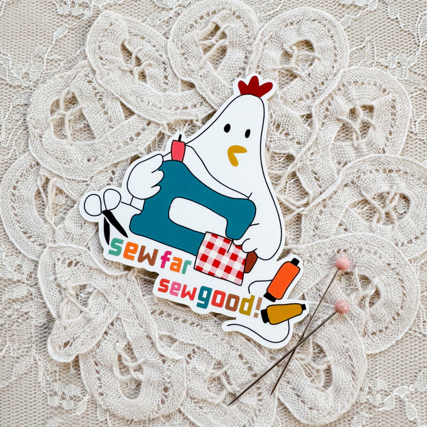 Vinyl Sticker by Minki Kim Sewing Chicken   SI-STKR5