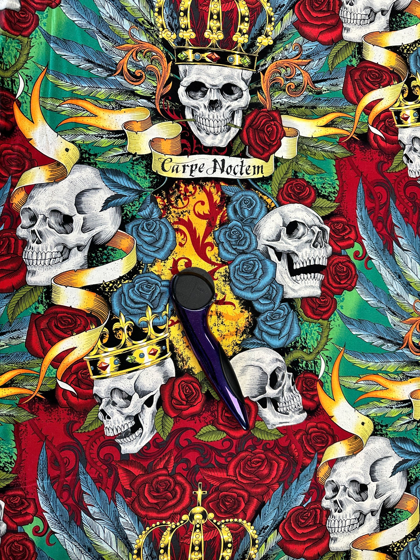 Folklorico Skullduggery Royal 8491A Cotton Woven Fabric