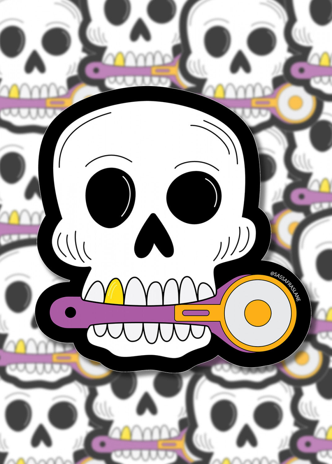 Vinyl Sticker Skull with Rotary Cutter   SASSSTICK-SKU