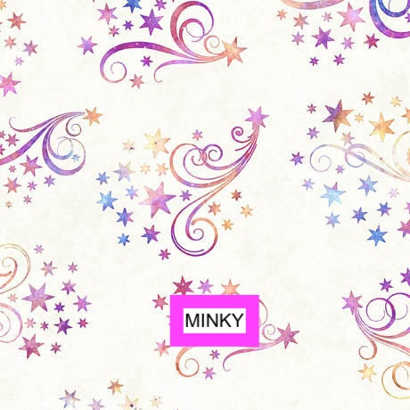 Lil' Wizards by Morris Creative Group Star & Scroll Cream 30554EMINK Minky Fabric