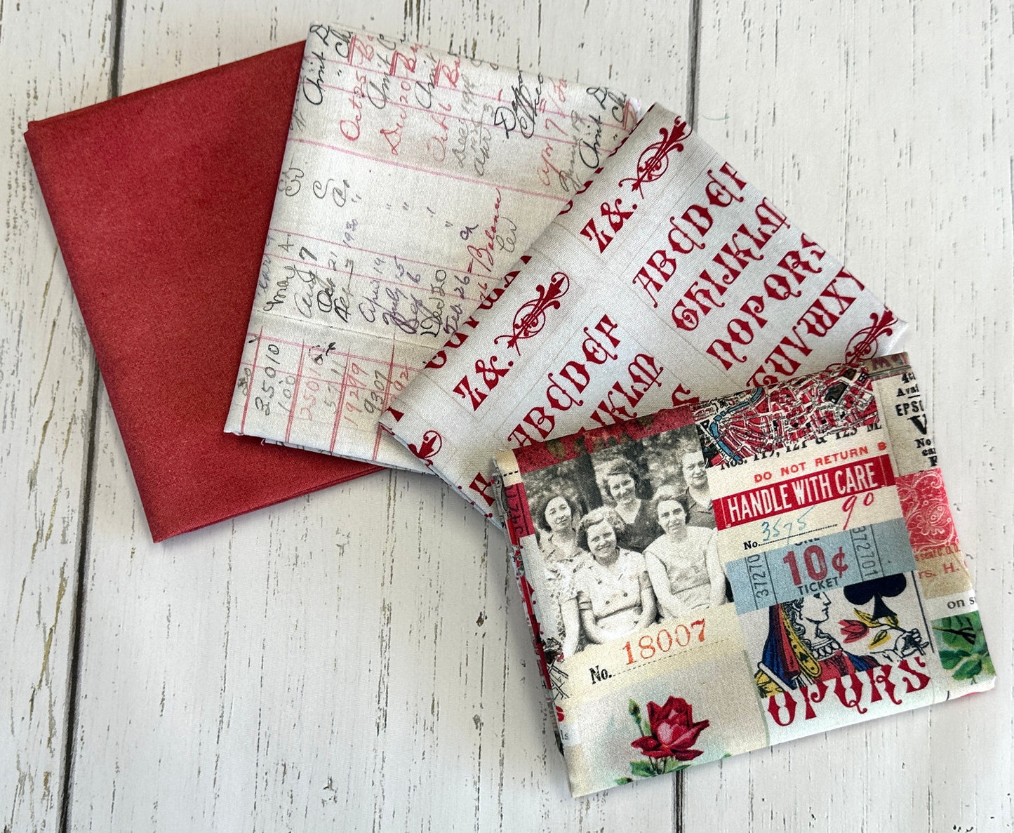 Tim Holtz Eclectic Element Palette Ledger Red PWTH225.RED Cotton Woven Fabric