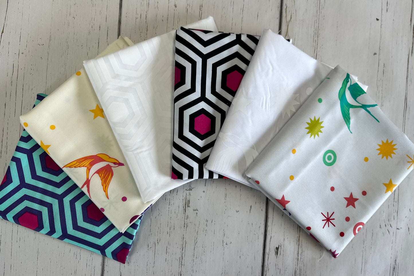 True Colors Quilt Backs by Tula Pink Hexy XL Snowfall Cotton Sateen 108" Wideback Quilt Backing QBTP014.SNOWFALL Cotton Woven Wideback