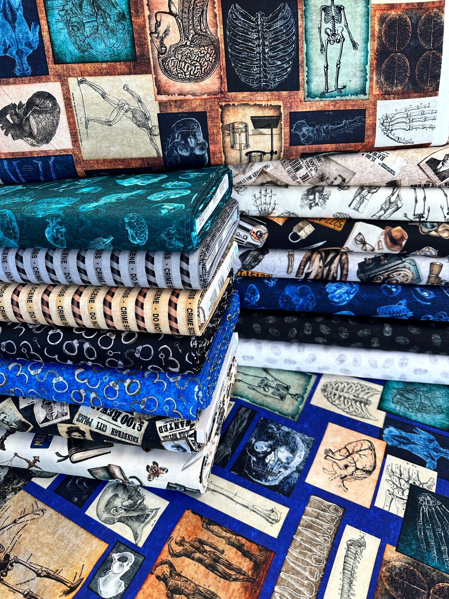 True Detective by Morris Creative Group Everything Detective Black 30719J Cotton Woven Fabric