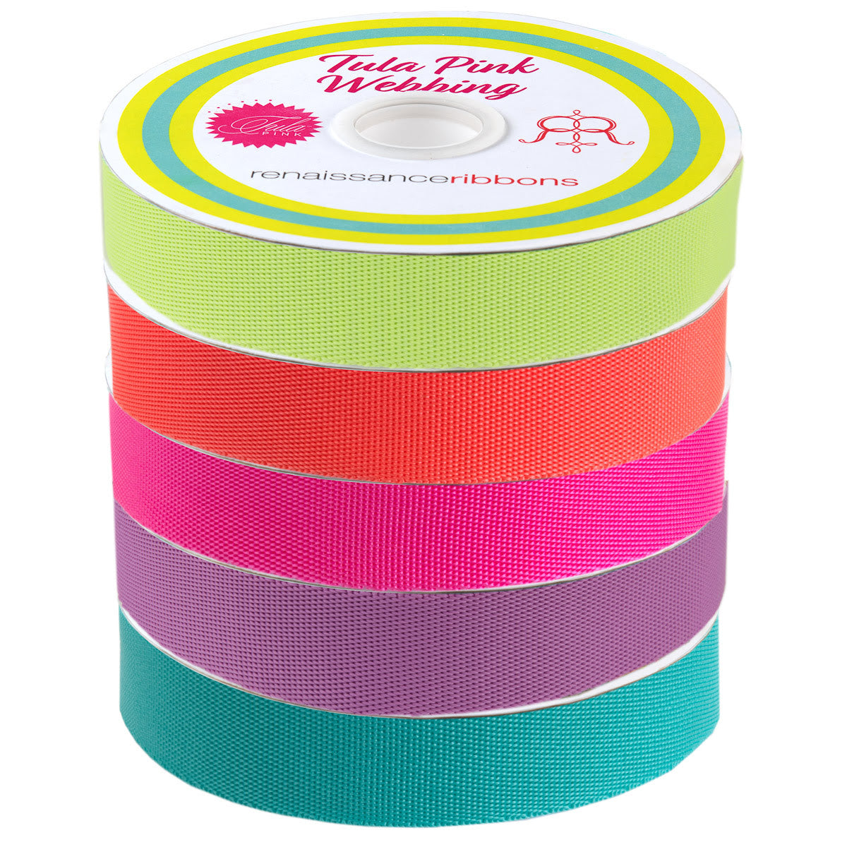 Tula Pink Everglow Neon 1" Nylon Webbing Moonbeam Neon Webbing TKS-92/1" Col 13 Priced per yard