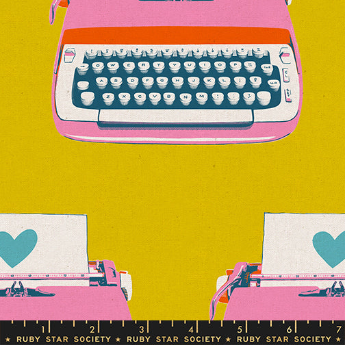PREORDER ITEM - EXPECTED SEPTEMBER 2025: Best Day Ever by Melody Miller of Ruby Star Society Typewriter Golden Hour Cotton Canvas RS0108.17L Canvas