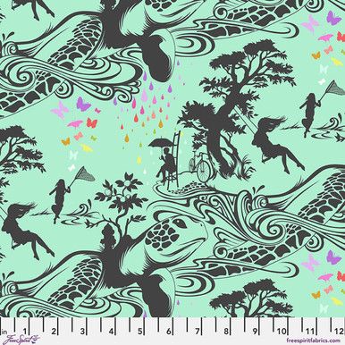 Prince Charming Deja Vu Turtle Bay Sweetmint PWTP276.Sweetmint Fabric by Tula Pink