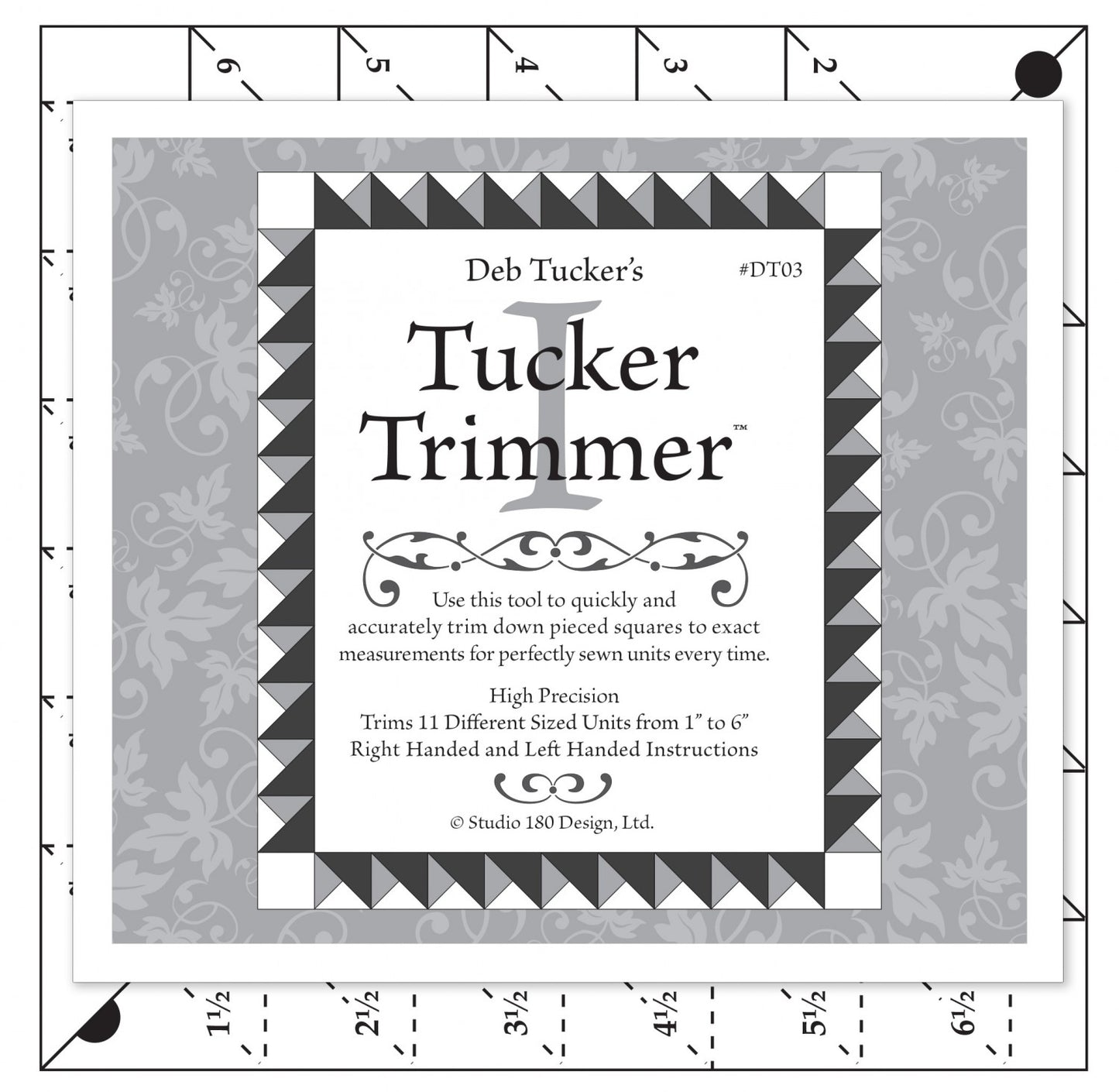 Deb Tucker's Studio 180 Tucker Trimmer Clear Acrylic Ruler UDT03