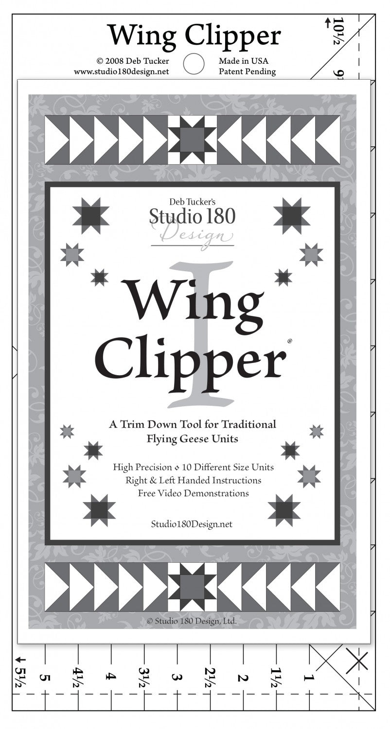 Deb Tucker's Studio 180 Wing Clipper I Clear Acrylic Ruler UDT07