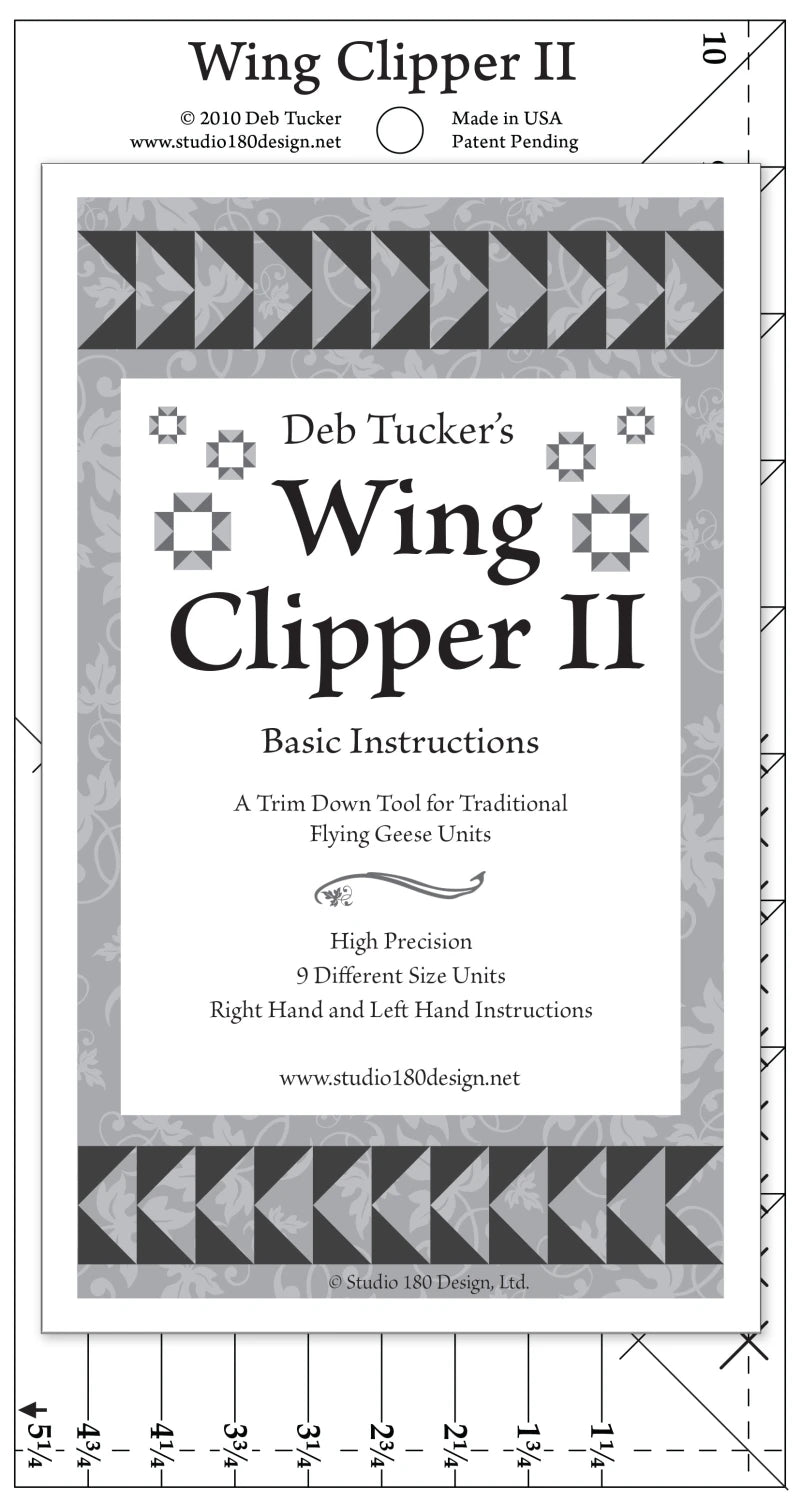 Deb Tucker's Studio 180 Wing Clipper II Clear Acrylic Ruler UDT08