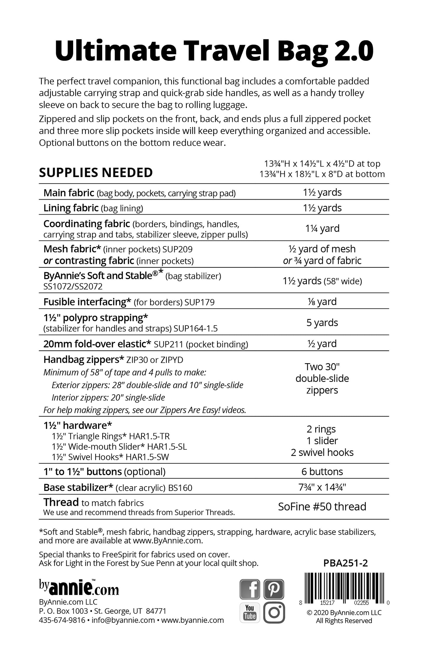 Paper Pattern Ultimate Travel Bag 2.0 PBA251-2