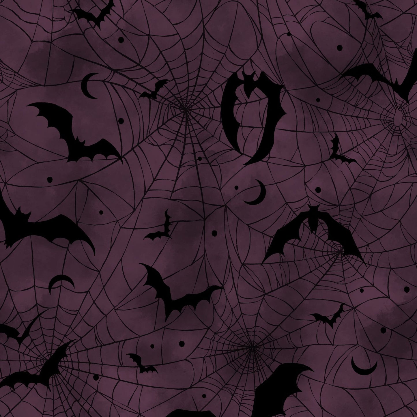 Darkly Enchanted Plum Spiderweb With Bats 4800-55 by Episodic Drawing